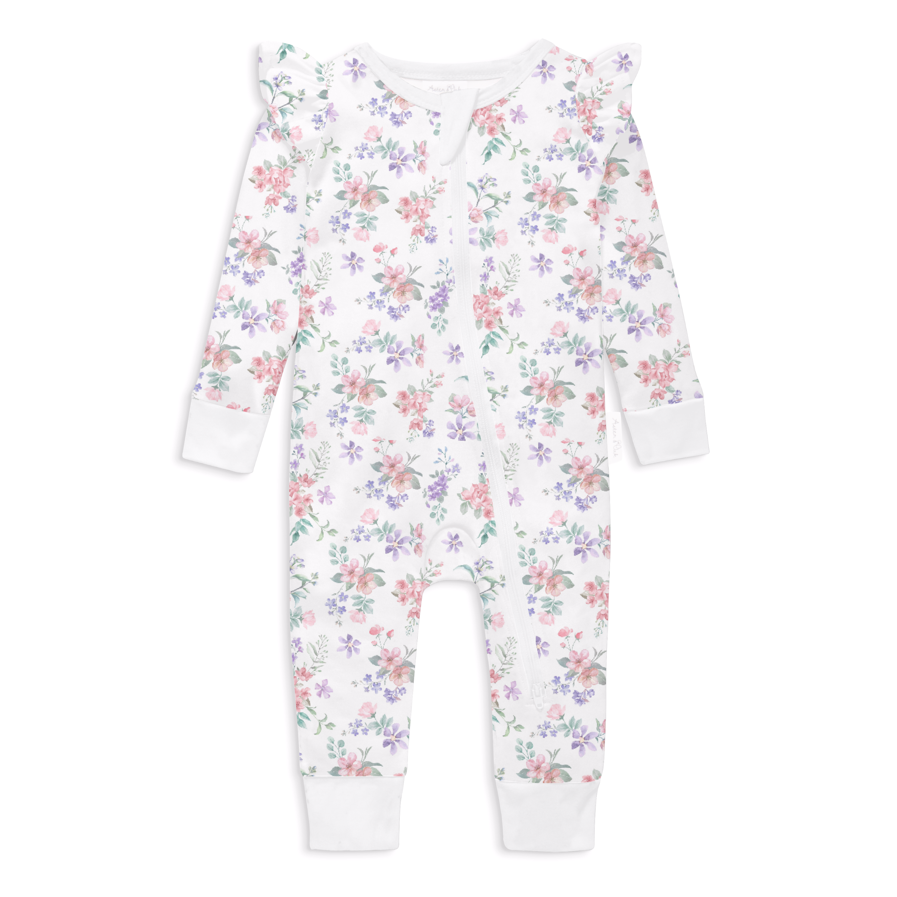 Aster & Oak Pastel Bloom Zip Romper