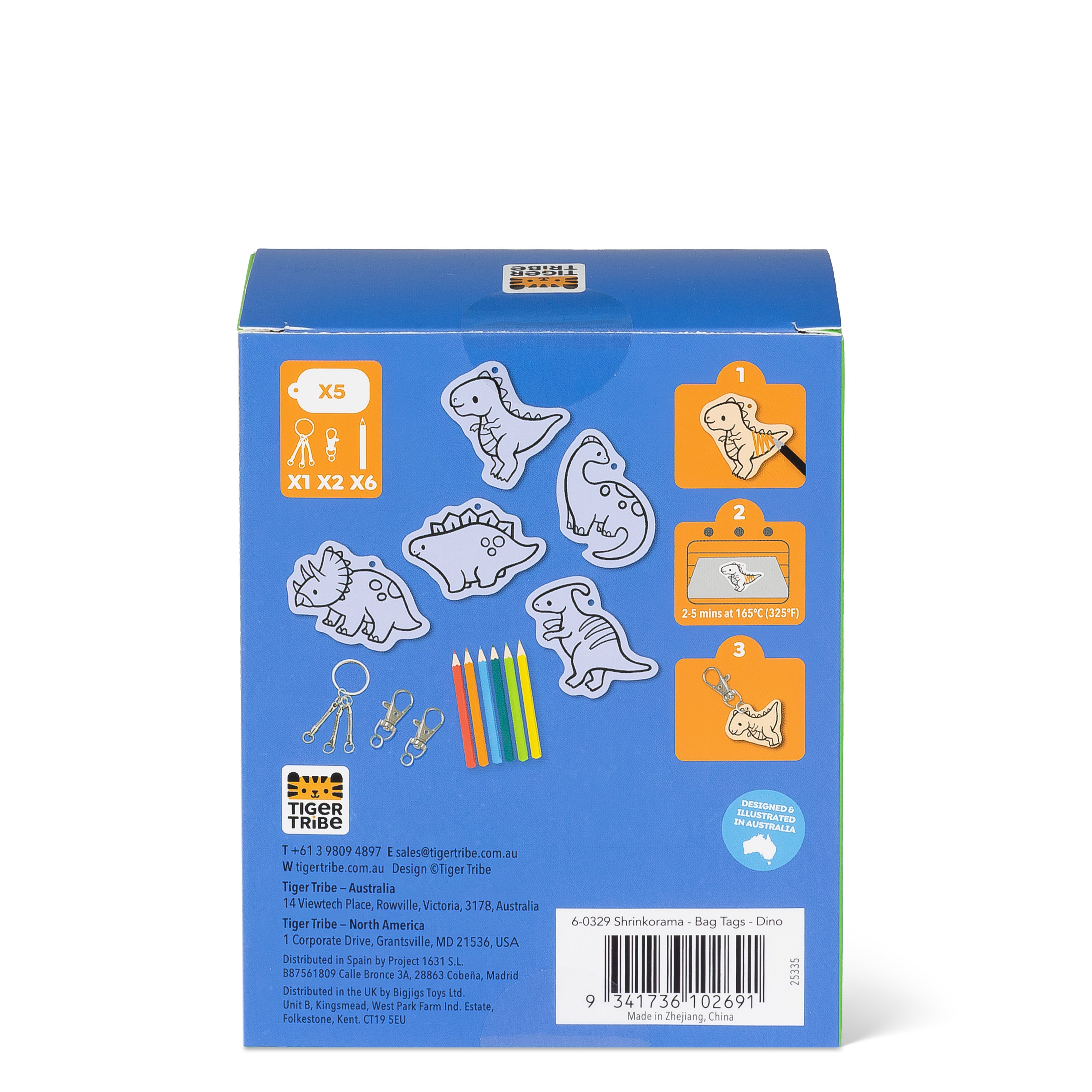 Tiger Tribe Shrinkorama - Bag Tags - Dino in Single