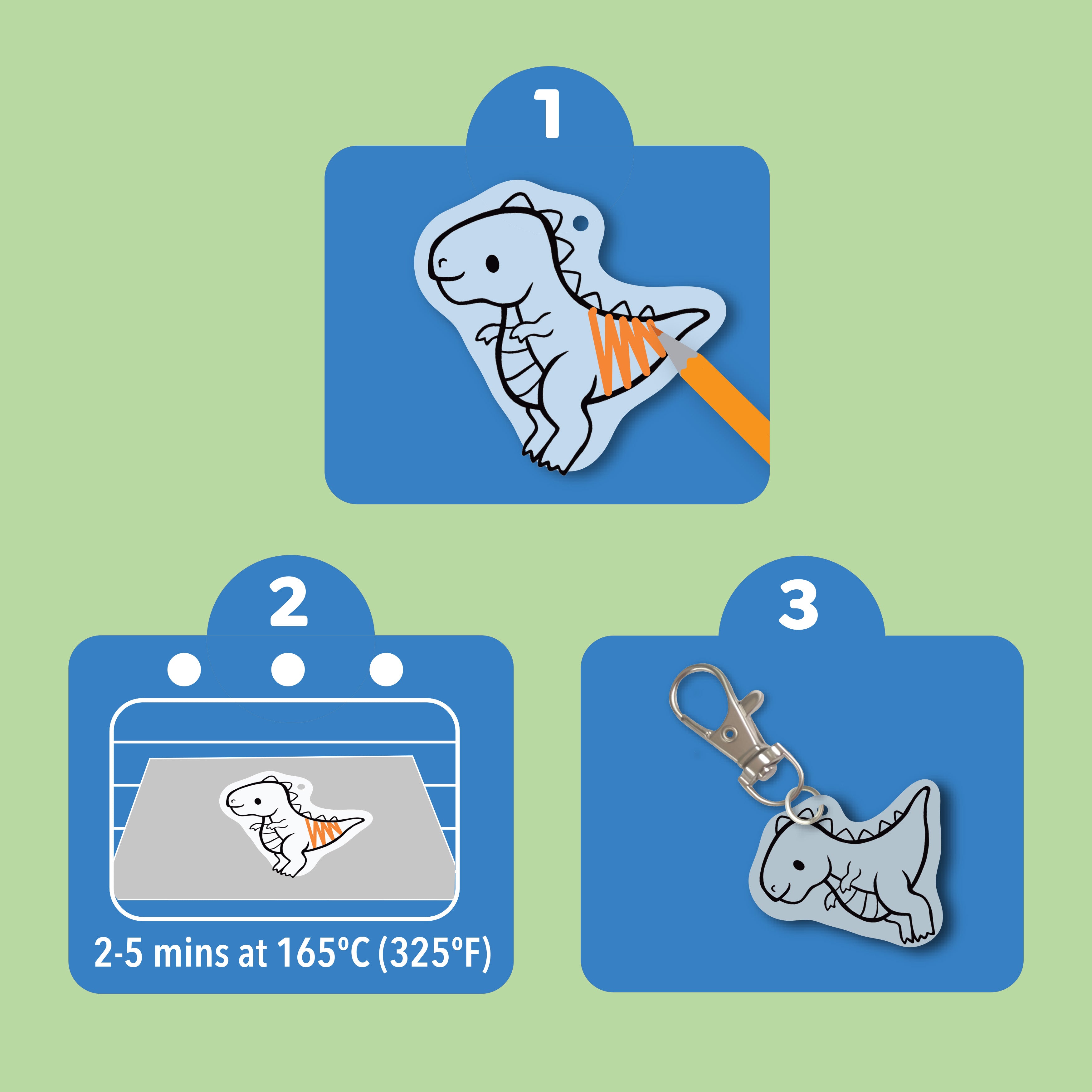 Tiger Tribe Shrinkorama - Bag Tags - Dino in Single