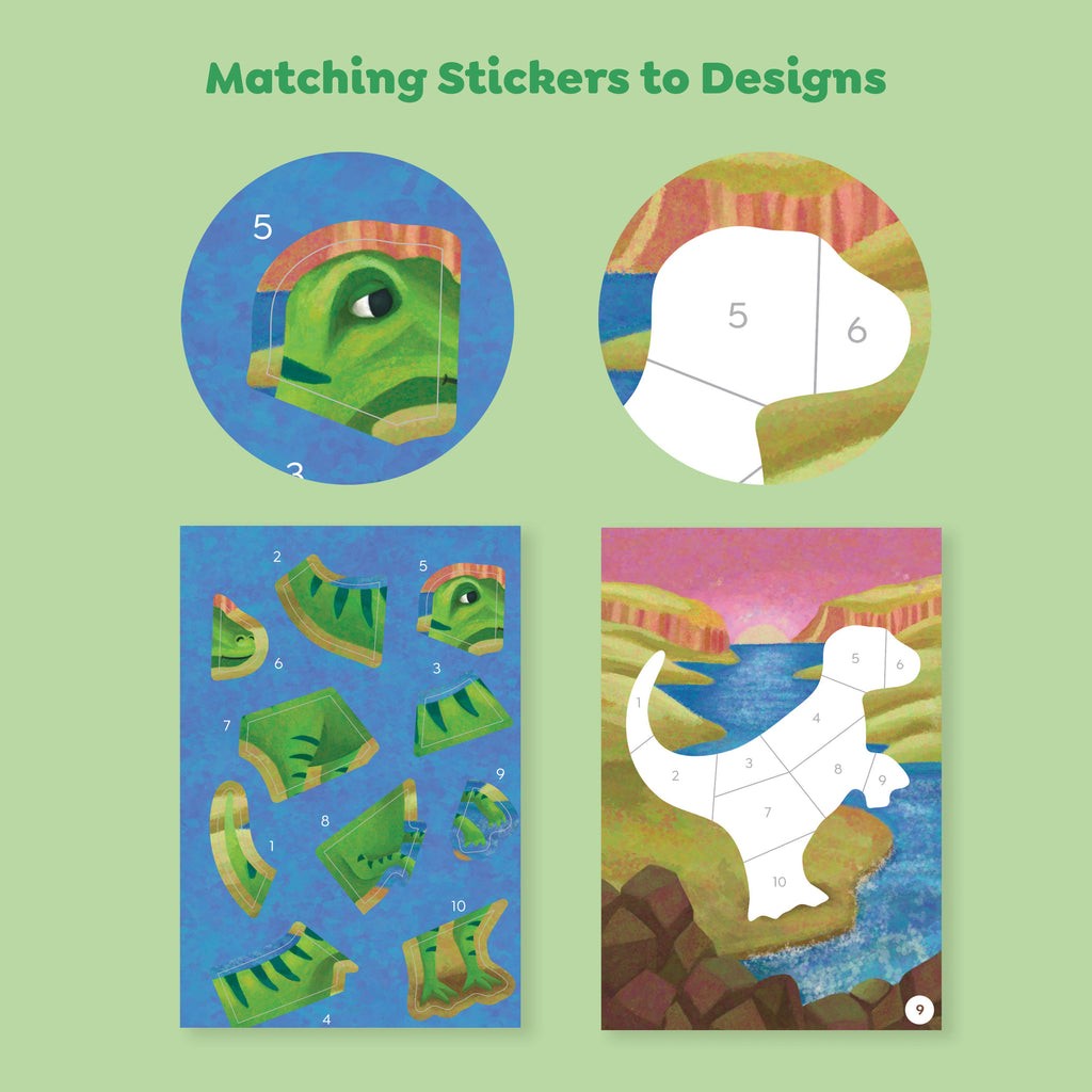 Tiger Tribe Sticker By Numbers - Dinosaurs in Single