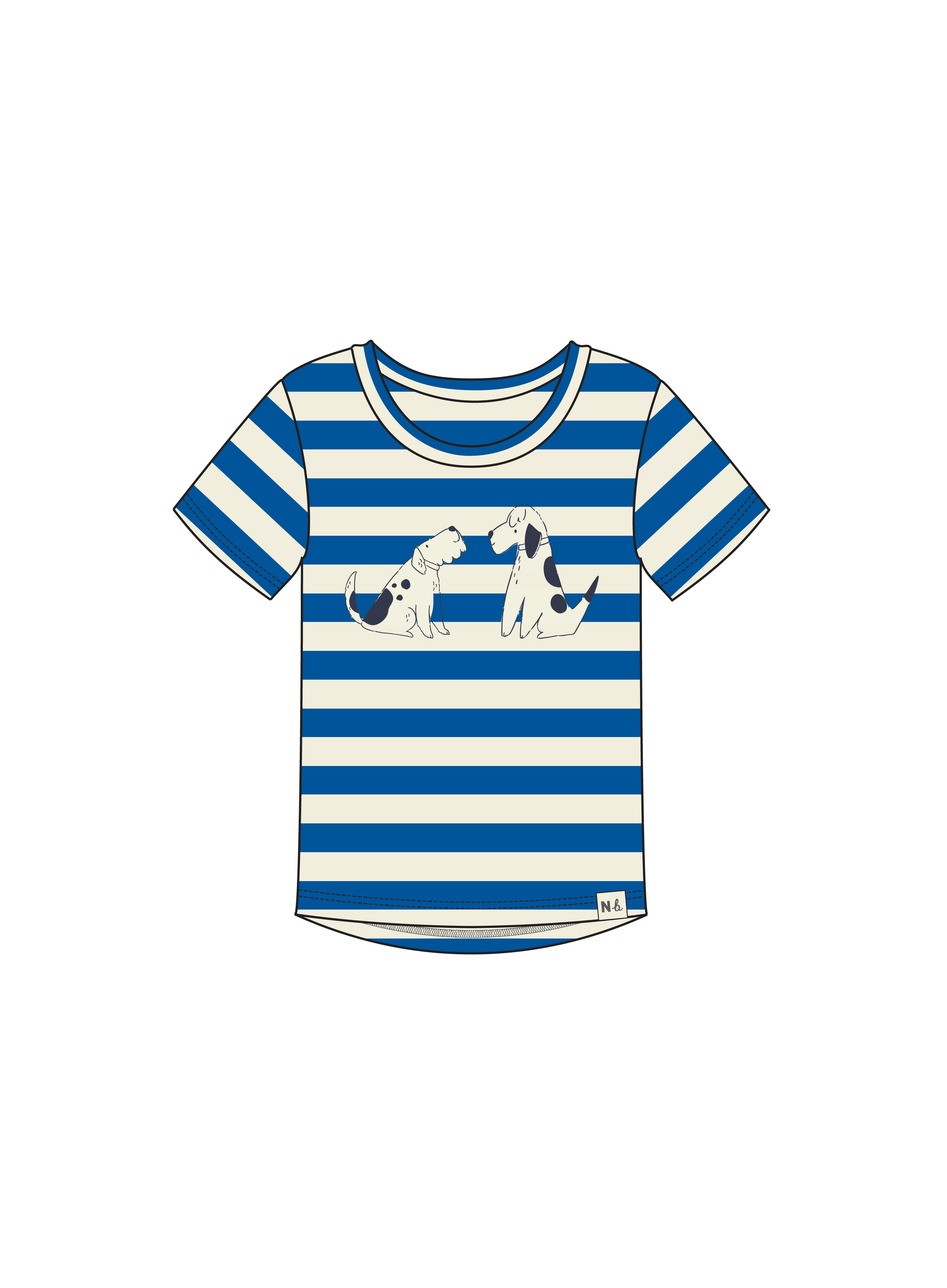 Nature Baby River Tee in Dog Walk Blue Print