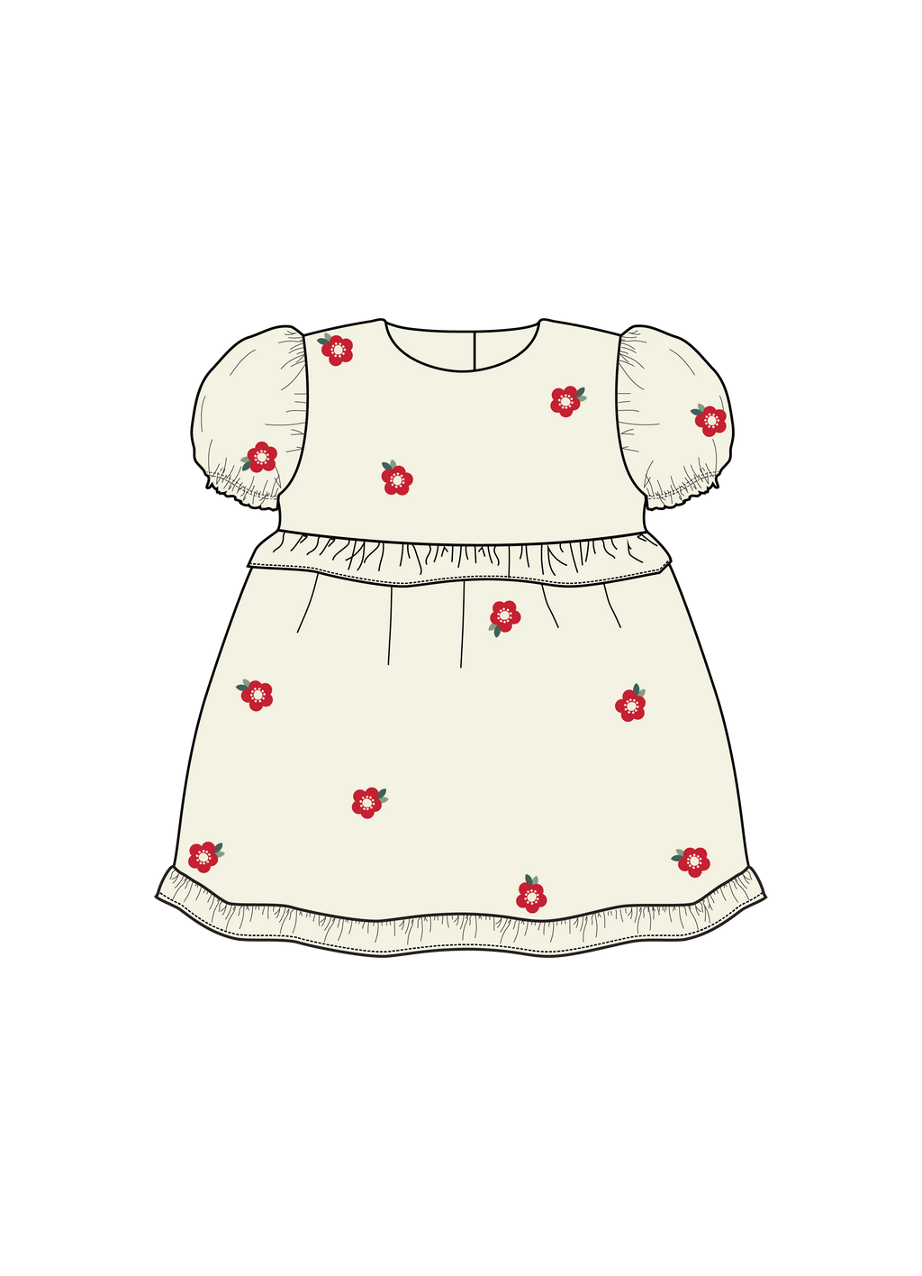 Nature Baby Valentina Dress in Red Flora