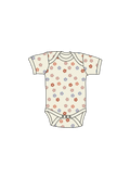 Nature Baby Short Sleeve Bodysuit in Petite Flora Stamp Print