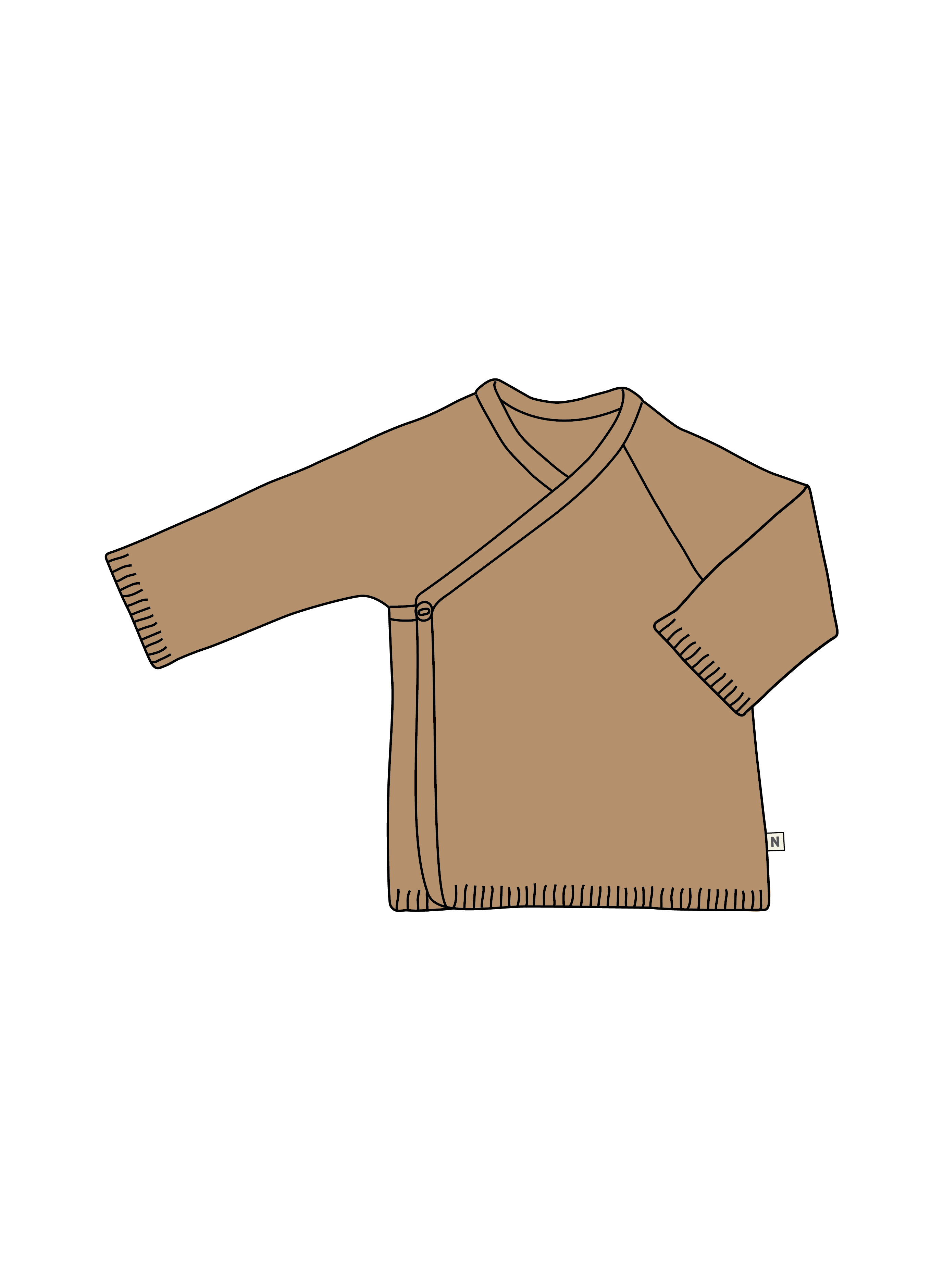 Nature Baby Merino Wool Knit Kimono Jacket in Caramel