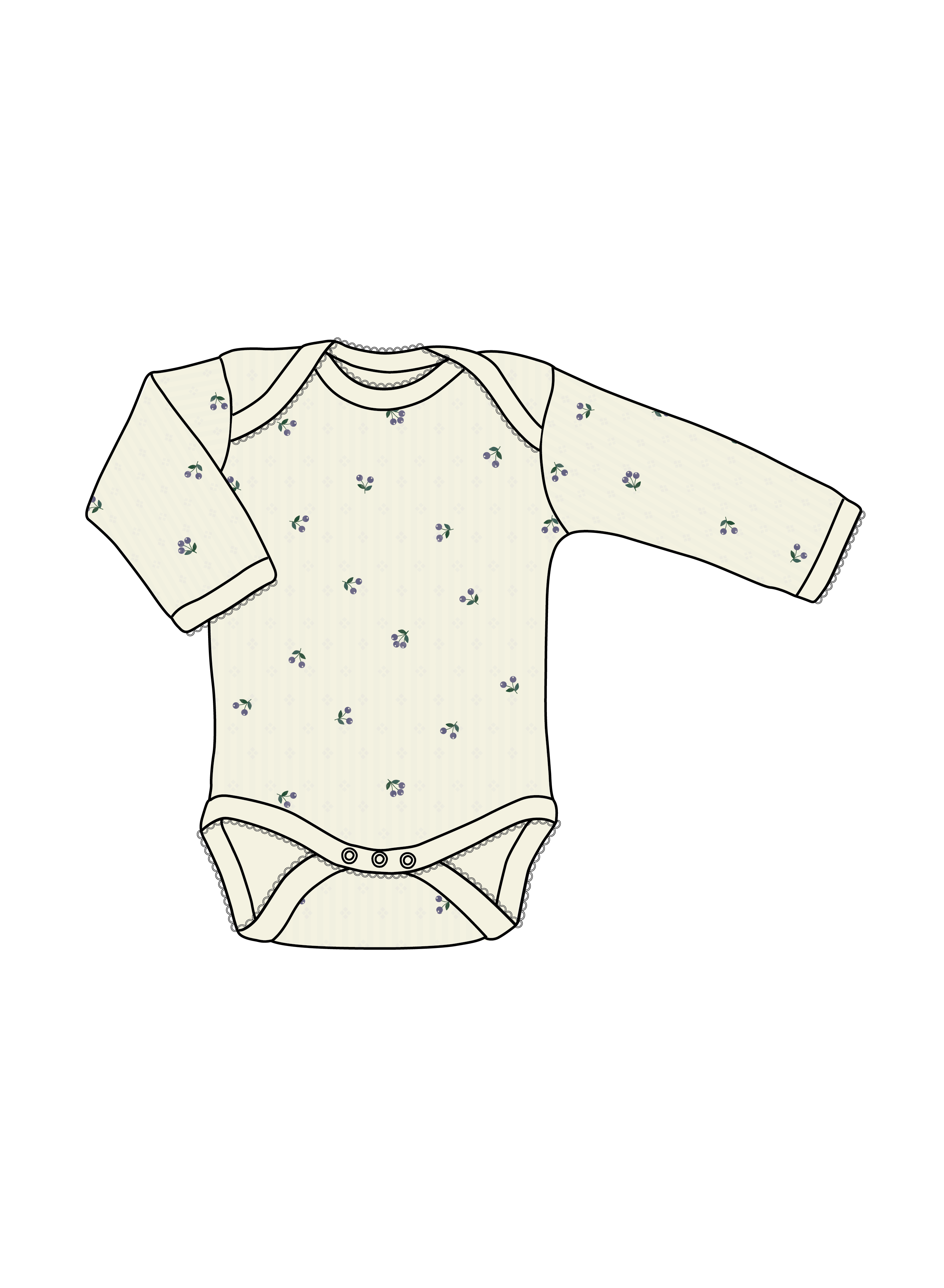 Nature Baby Long Sleeve Bodysuit Pointelle in Winter Berry Print