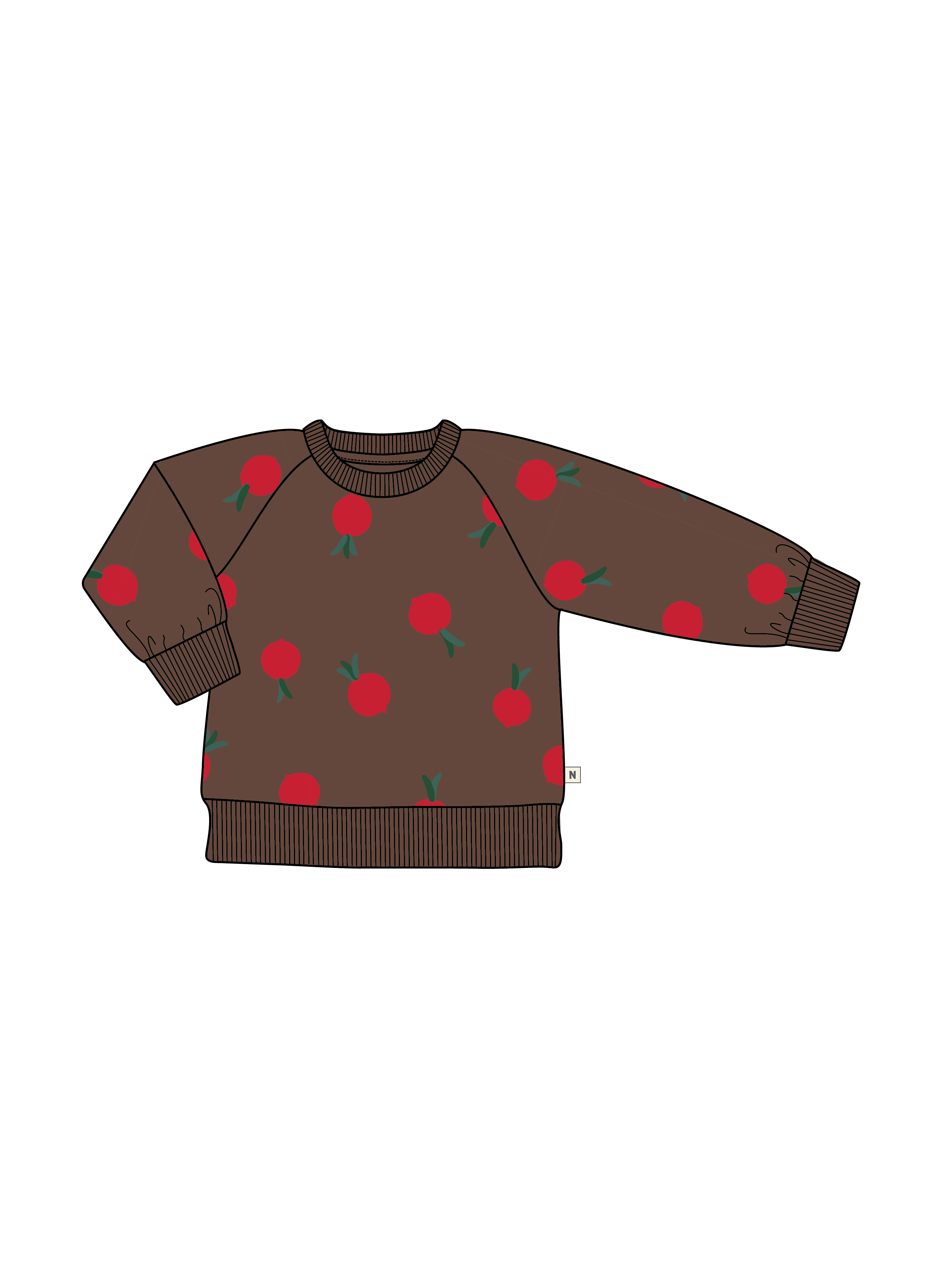 Nature Baby Emerson Sweater in Grande Radish Pinecone Print