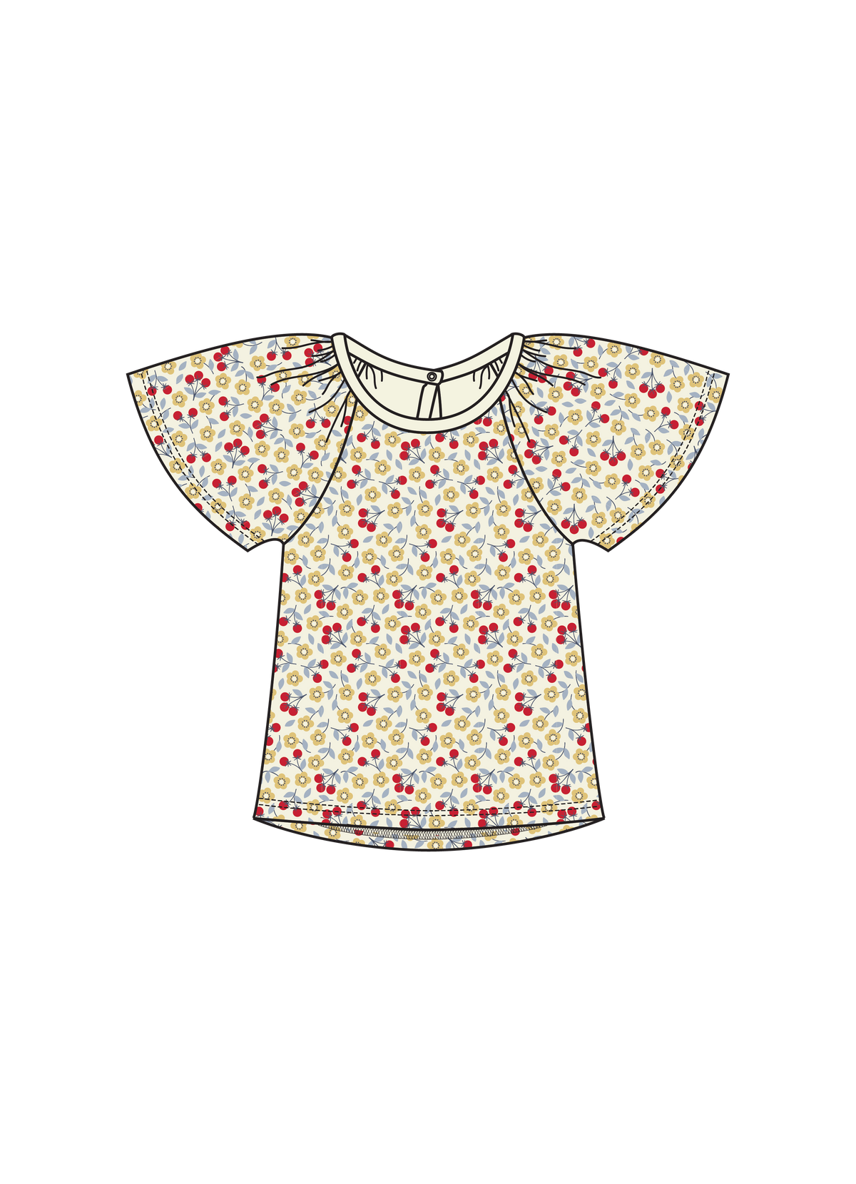 Nature Baby Faye Tee in Kitchen Garden Print