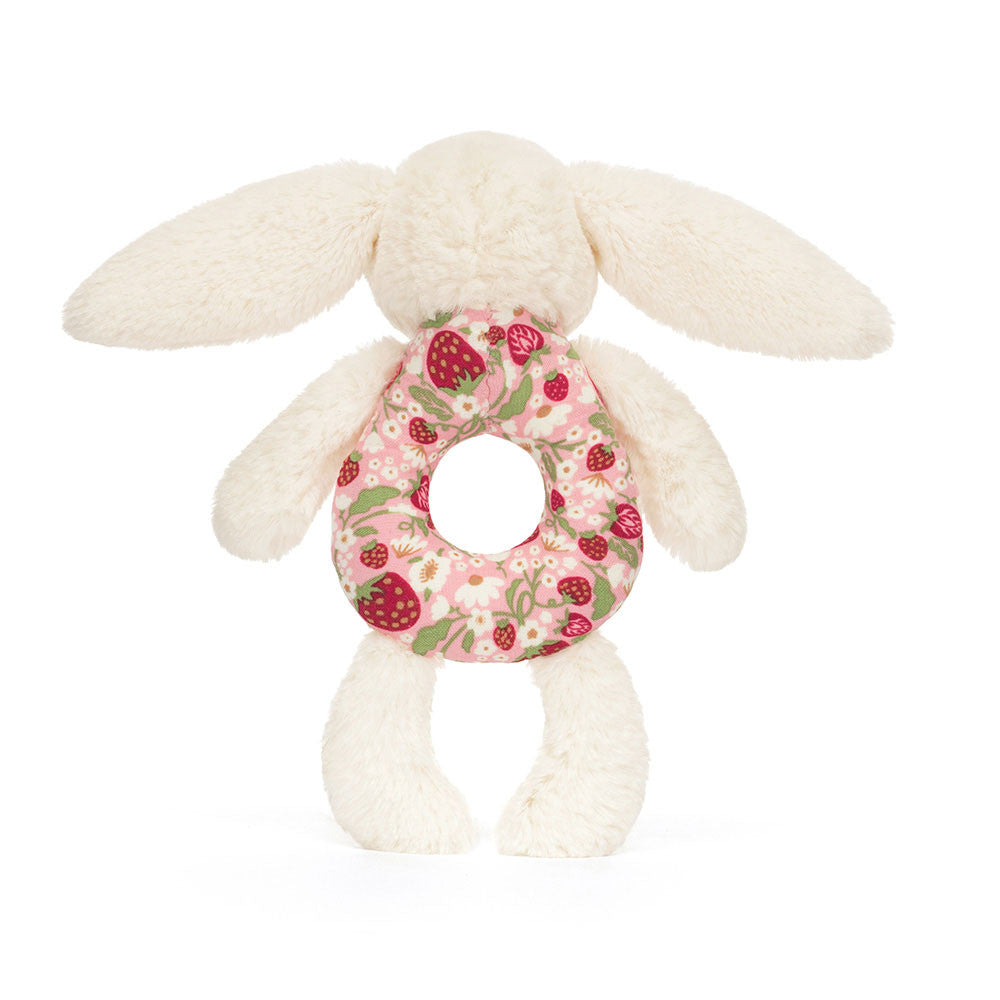 Jellycat - Blossom Cream Bunny "Berry" Ring Rattle