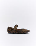 Walnut Melbourne Blaise Leather Ballet in Choc Leopard