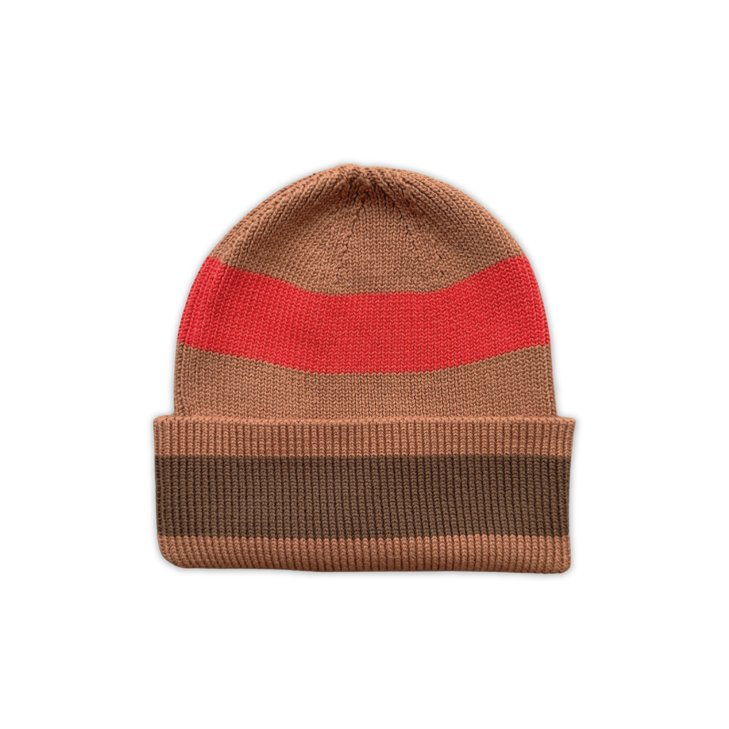 Grown Organic Striped Pixie Knit Beanie - Earth in Single