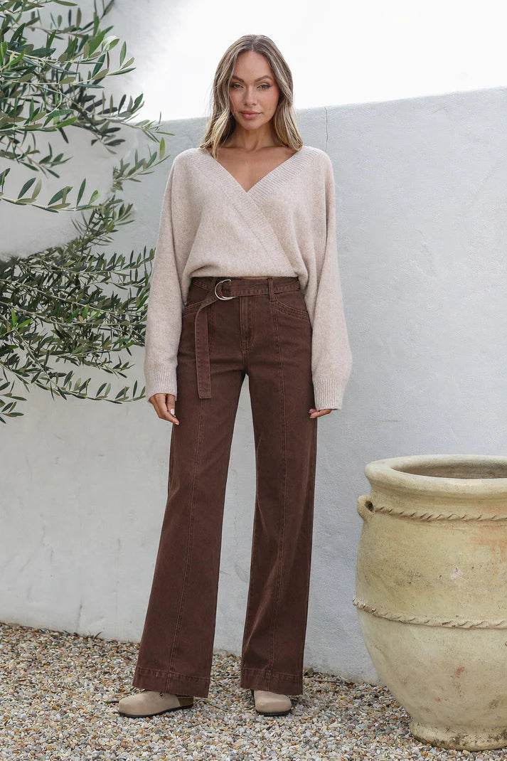 Country Denim - Wide Leg Belted Jean