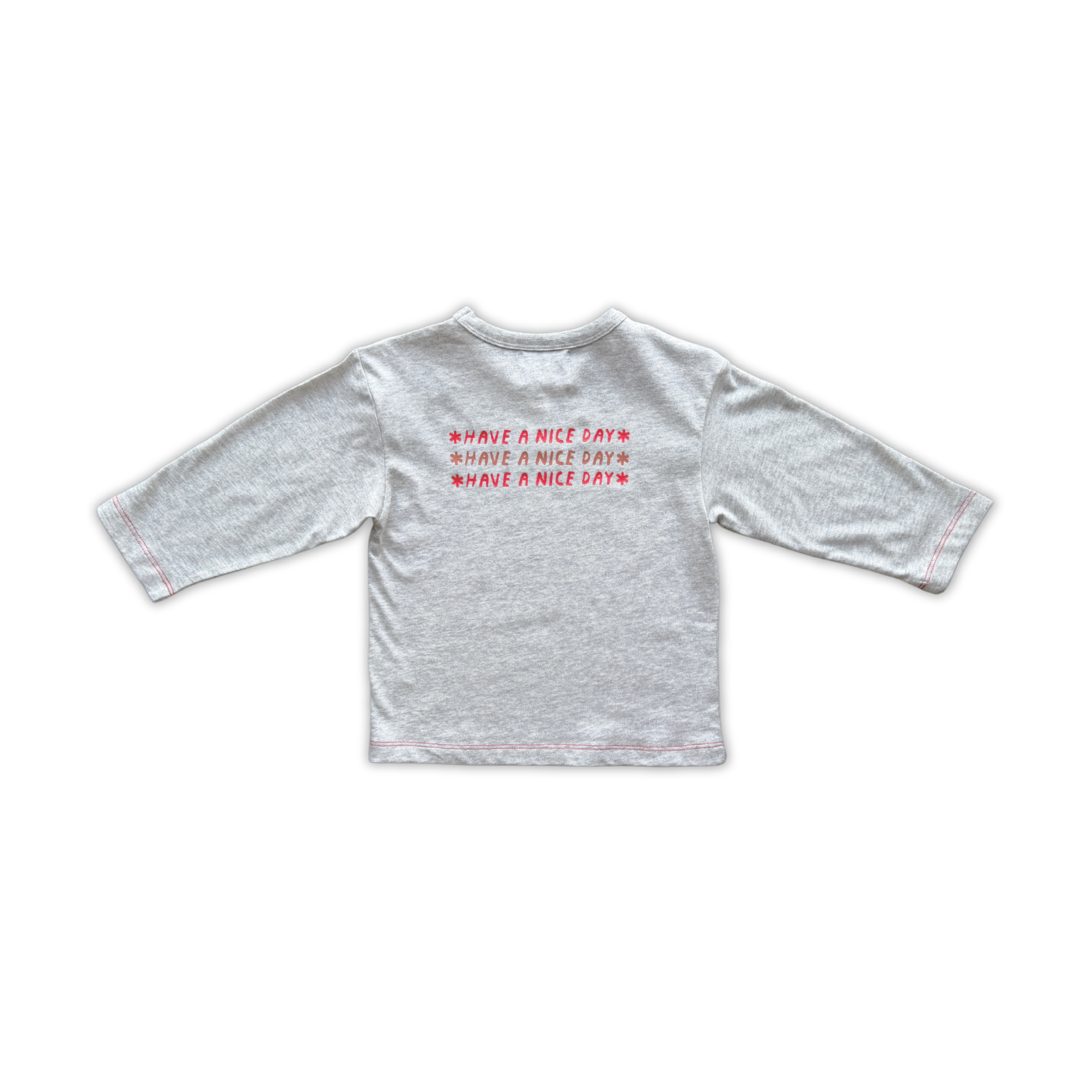 Grown Organic Have A Nice Day LS Tee - Grey Marle in Single