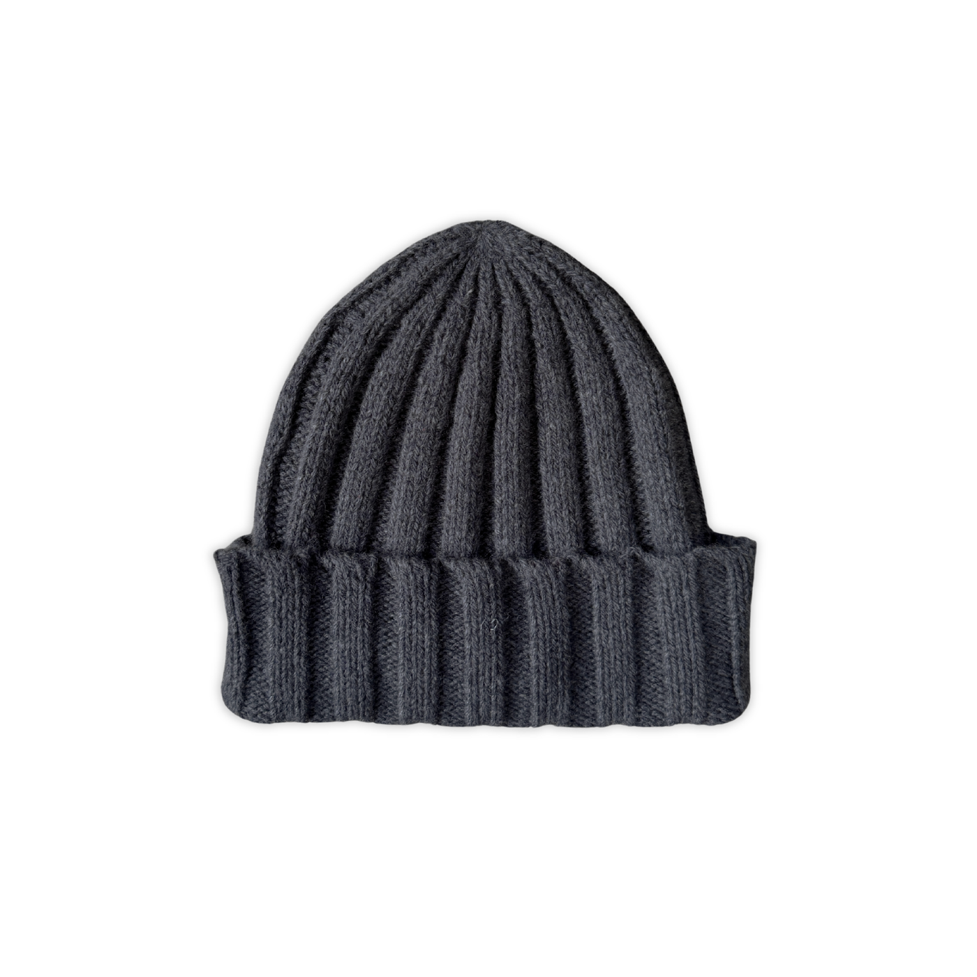 Grown Merino Blend Rib Knit Beanie - Charcoal in Single