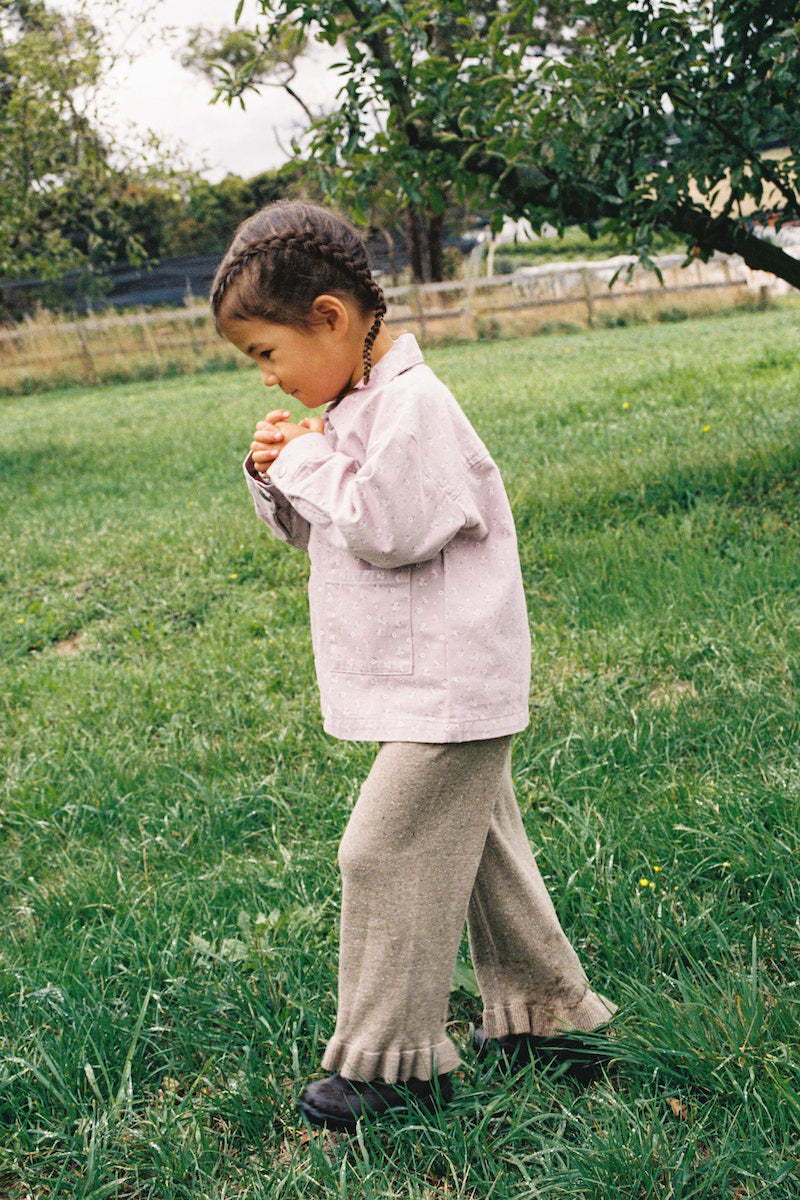 Grown Organic Frill Knit Flares - Oatmilk in Single