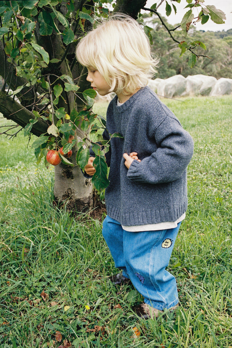 Grown Merino Blend Knit Pull Over - Charcoal in Single
