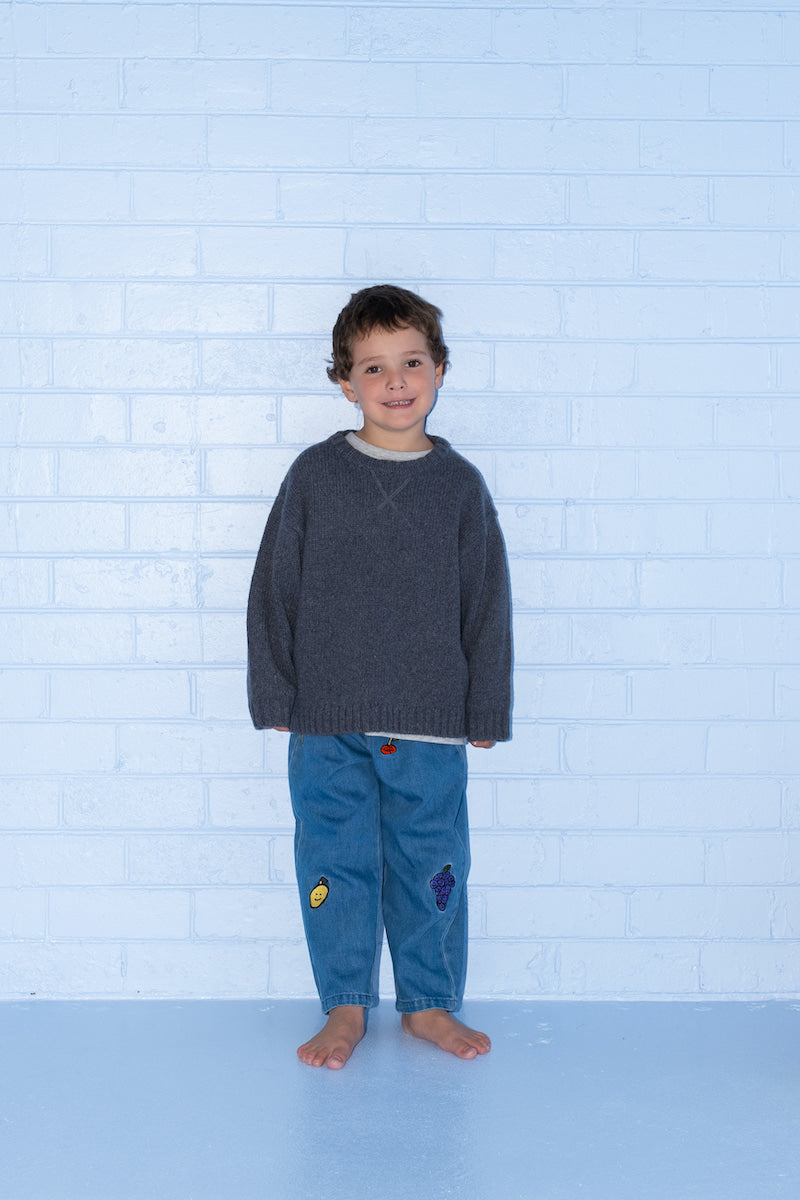 Grown Merino Blend Knit Pull Over - Charcoal in Single