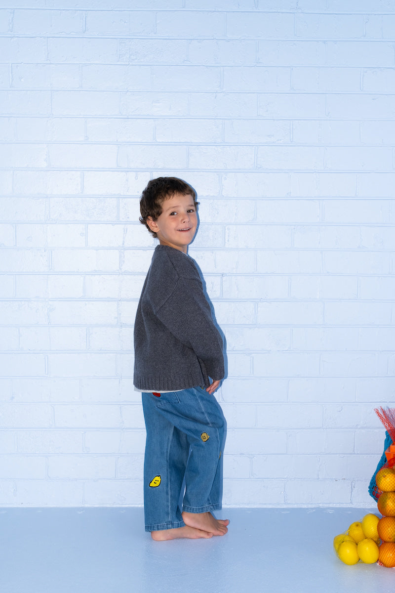 Grown Organic Fruit Salad Denim Pants in Single