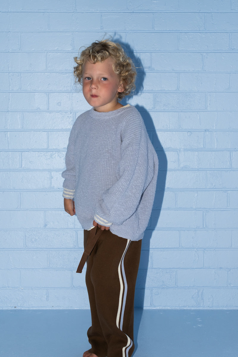 Grown Organic Striped Milano Knit Pants - Espresso in Single