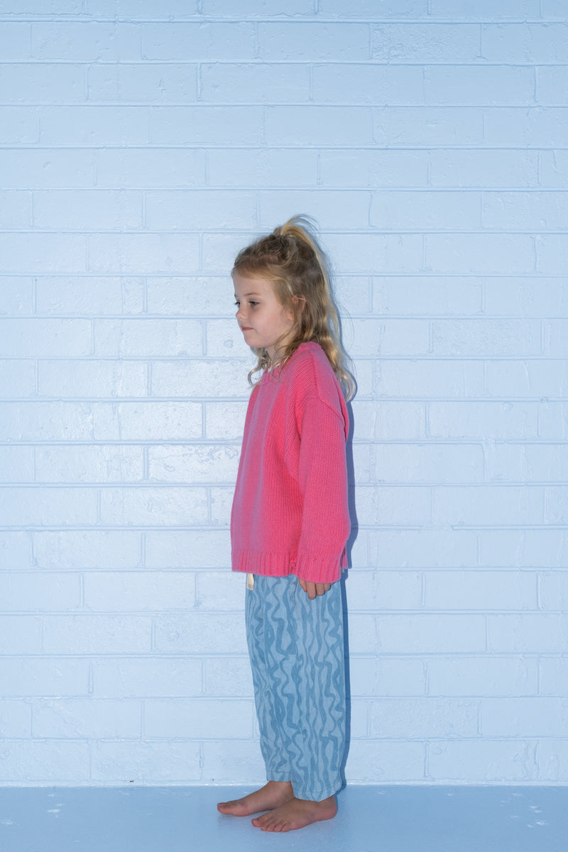 Grown Merino Blend Knit Pull Over - Raspberry in Single