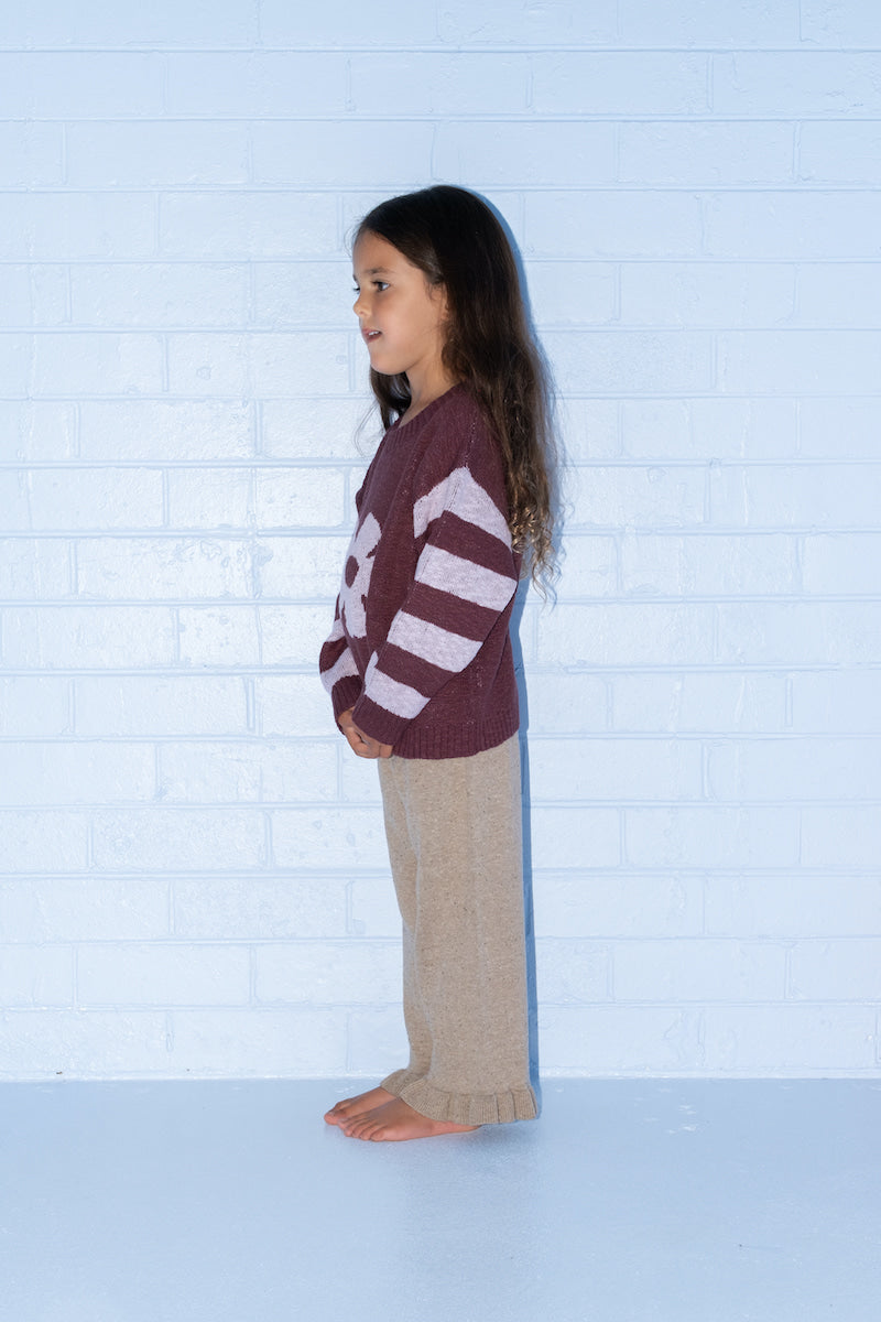 Grown Organic Frill Knit Flares - Oatmilk in Single