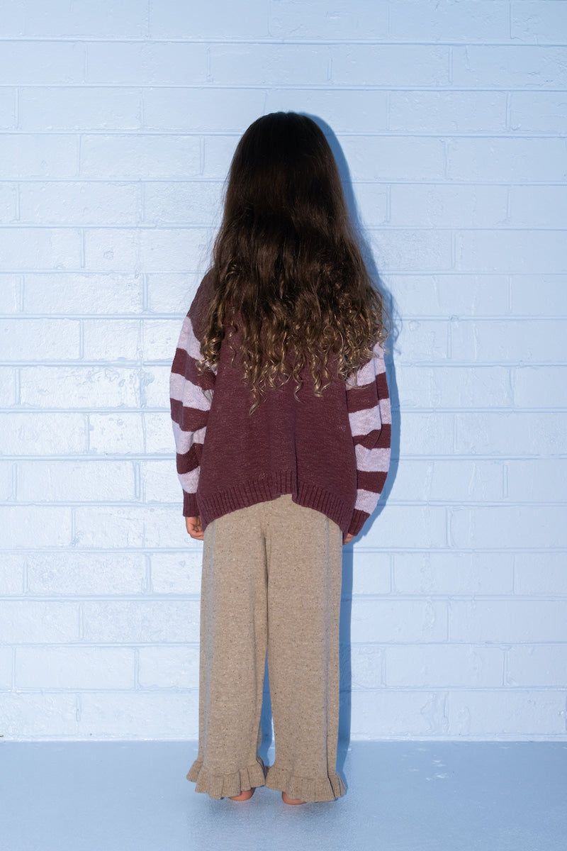 Grown Organic Frill Knit Flares - Oatmilk in Single