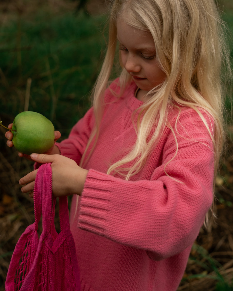 Grown Merino Blend Knit Pull Over - Raspberry in Single