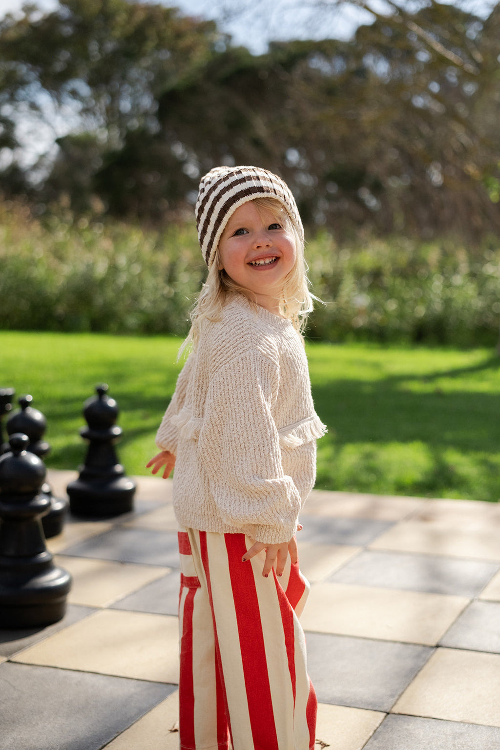 Grown Organic Everyday Stripe Pant - Sauce in Single