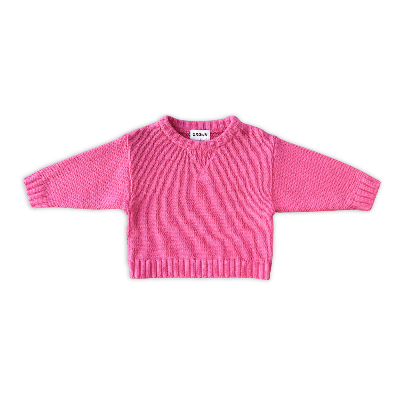 Grown Merino Blend Knit Pull Over - Raspberry in Single