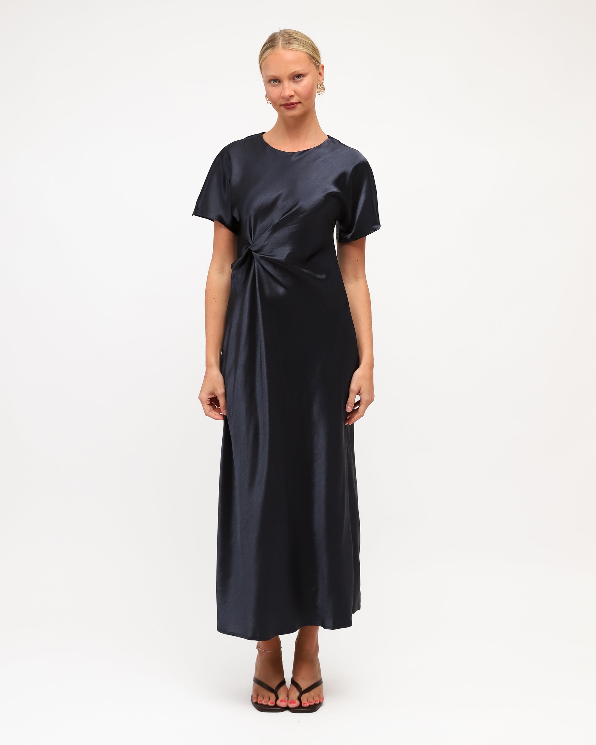 White Closet - Satin Ruched Dress