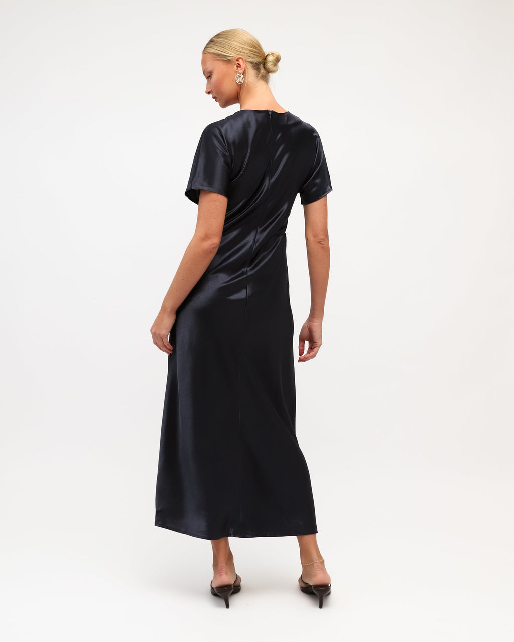 White Closet - Satin Ruched Dress