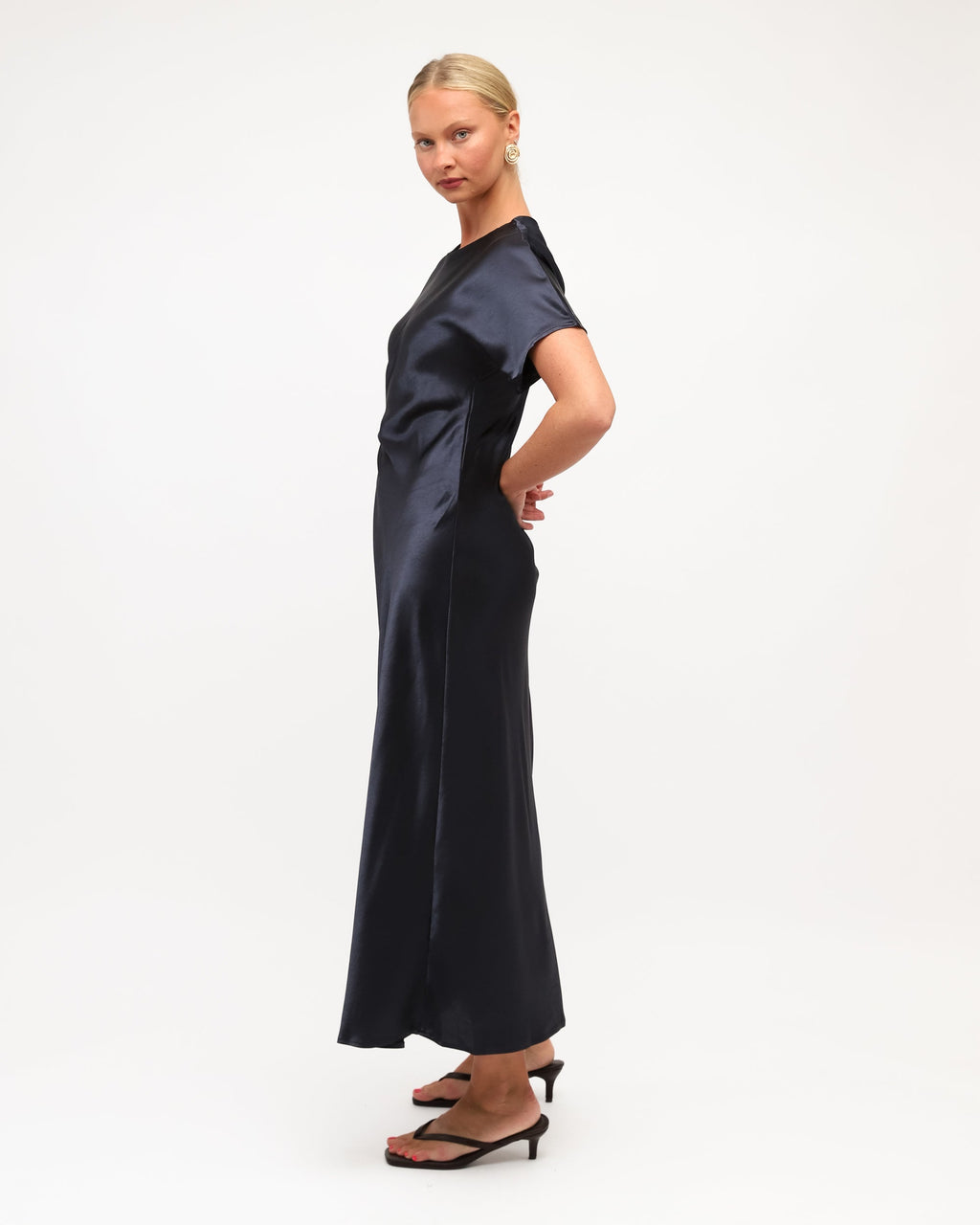 White Closet - Satin Ruched Dress