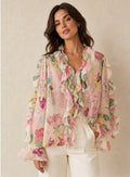 Smaibulun - Floral Ruffle Chiffon Blouse