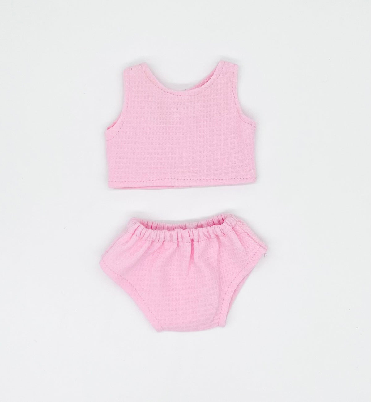Mini Colettos - Pink Waffle Knit Doll Underwear Set