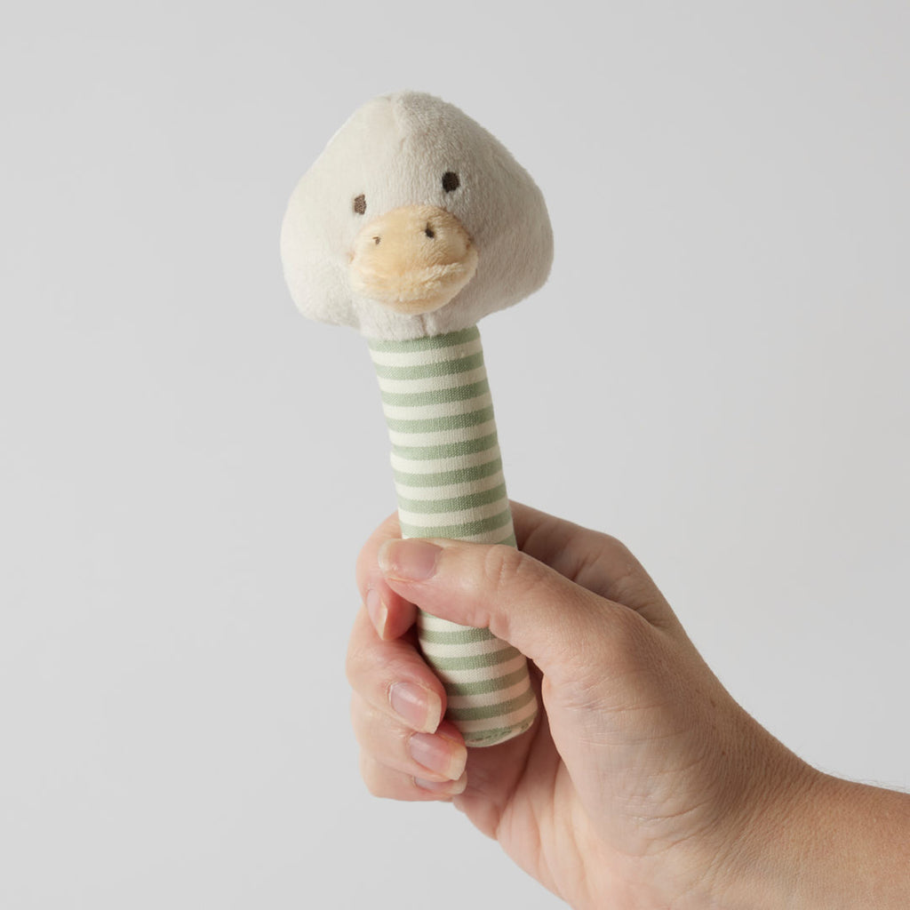 Jiggle & Giggle Stripe Duck Rattle in Multi