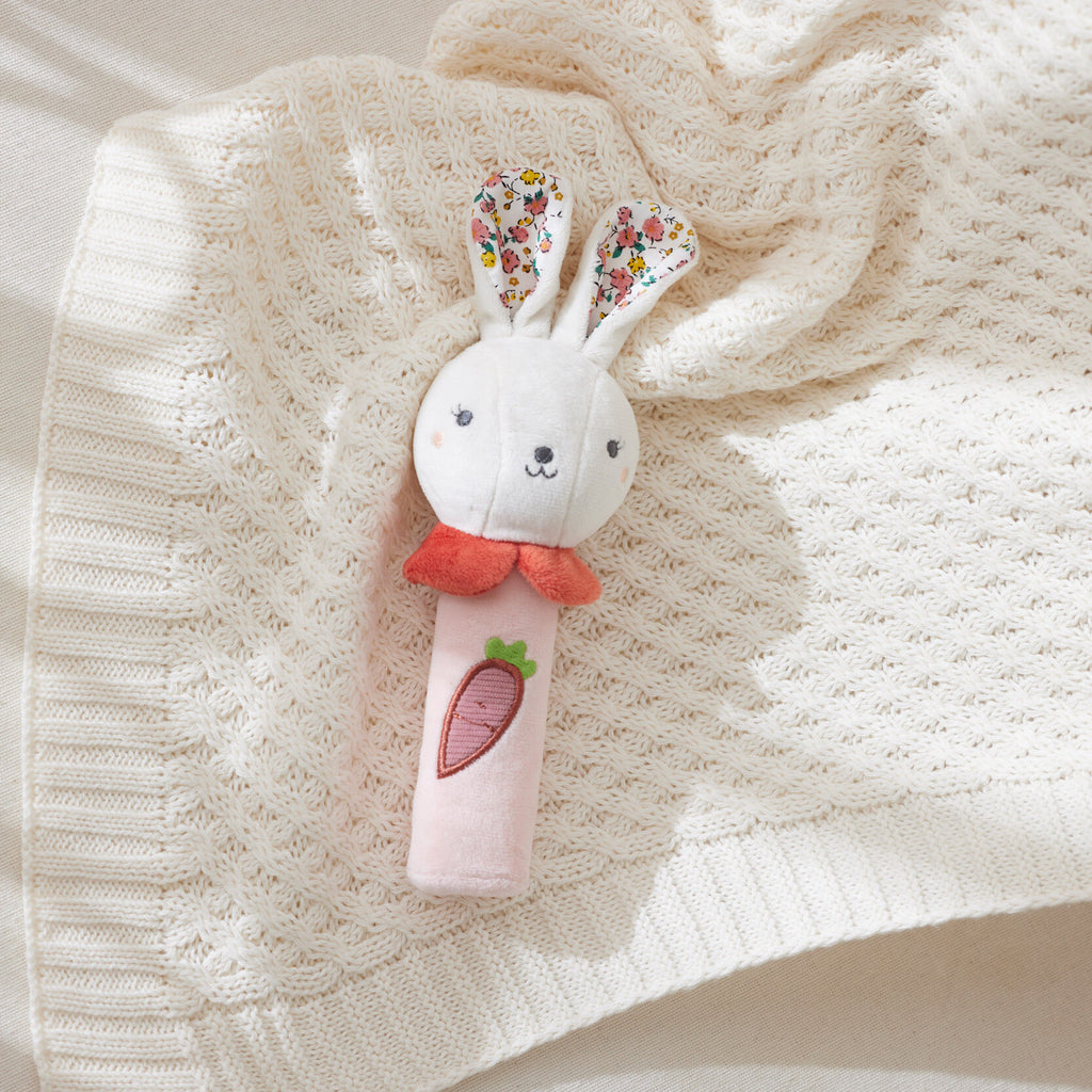 Jiggle & Giggle Hugglies Bunny Squeaker in Pink/Cream