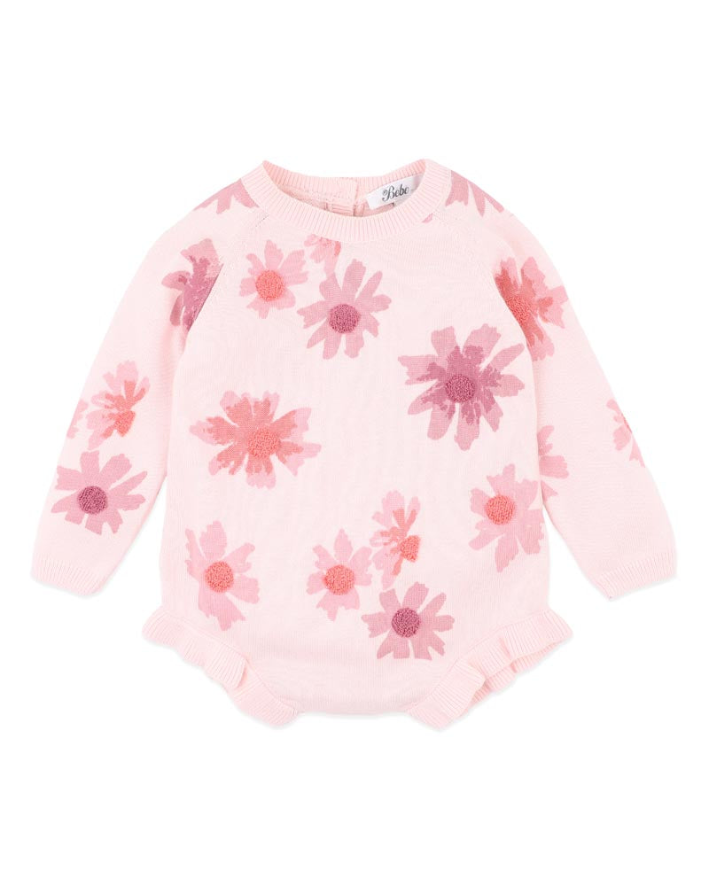 Fox & Finch Orchard Bloom Organic Knitted Bodysuit in PINK