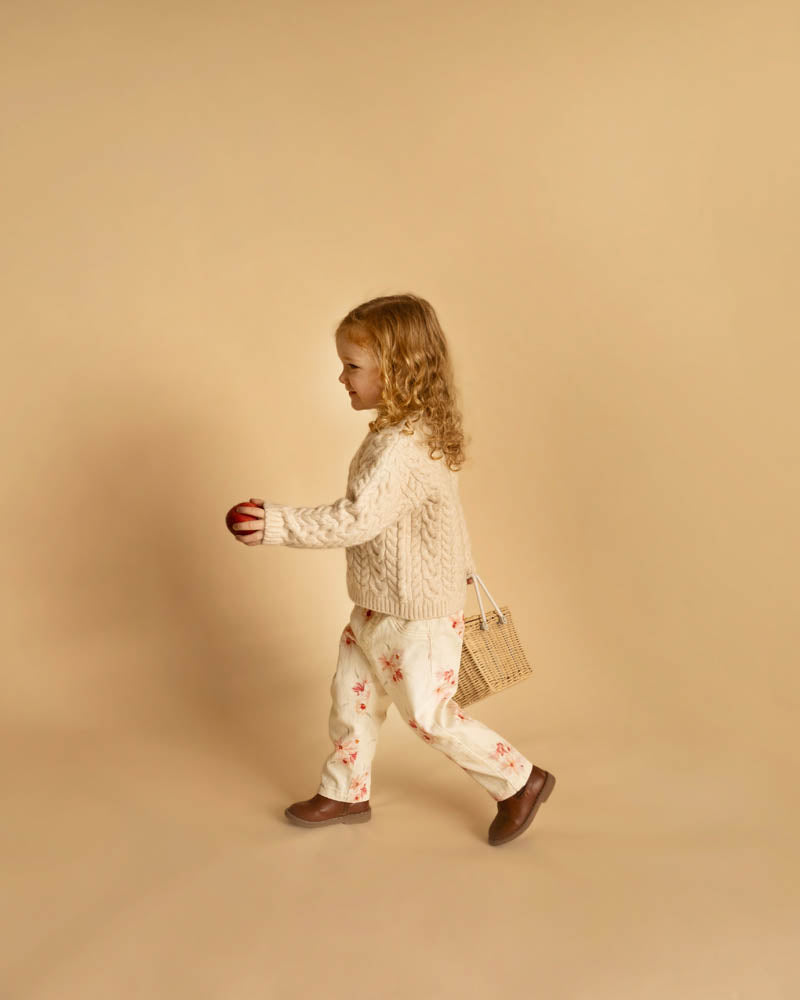 Bébé by Minihaha Emmy Petal Pull On Jeans 3-7 Yrs in CREAM