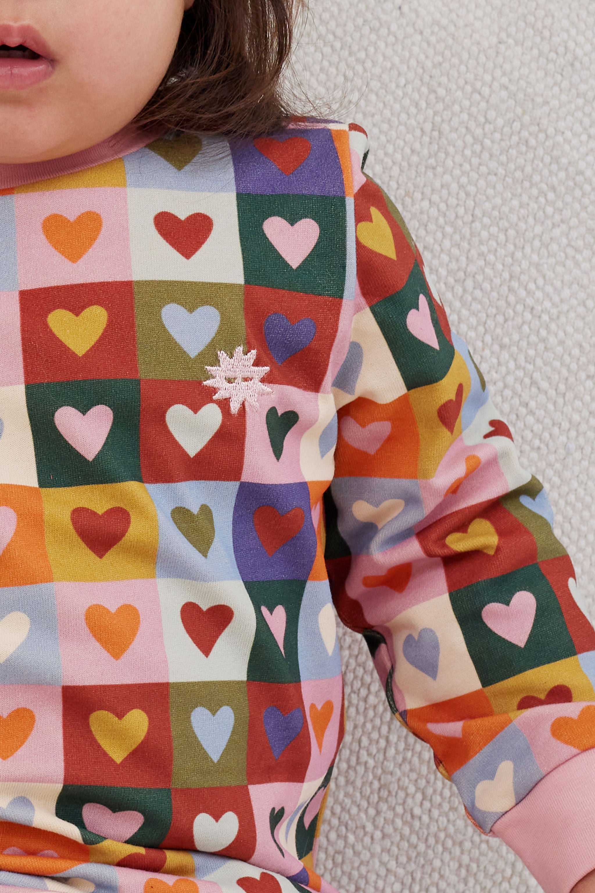 Kapow Heart Checkerboard Drop Waist Dress