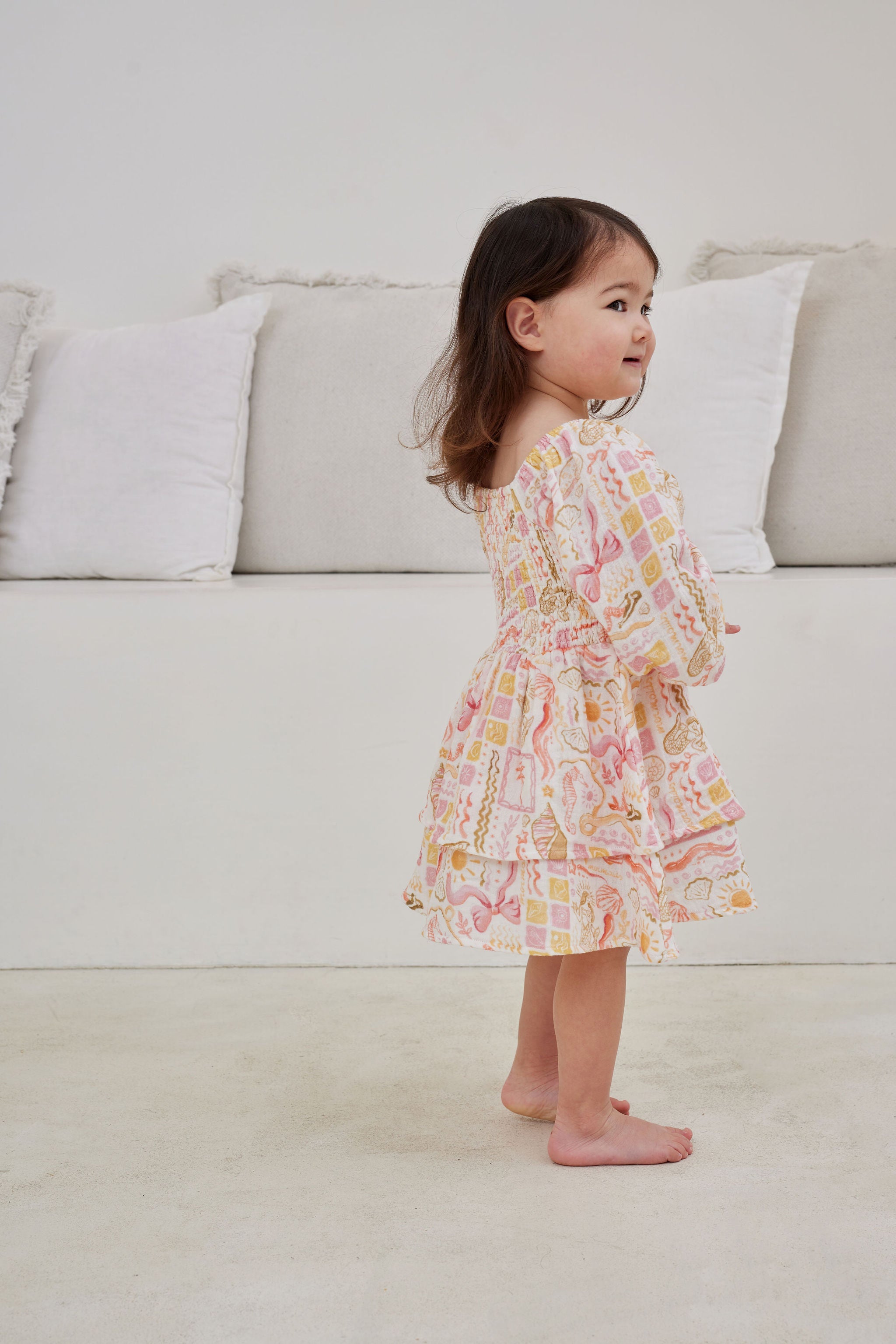 Kapow Mermaid Beach Shirred Dress