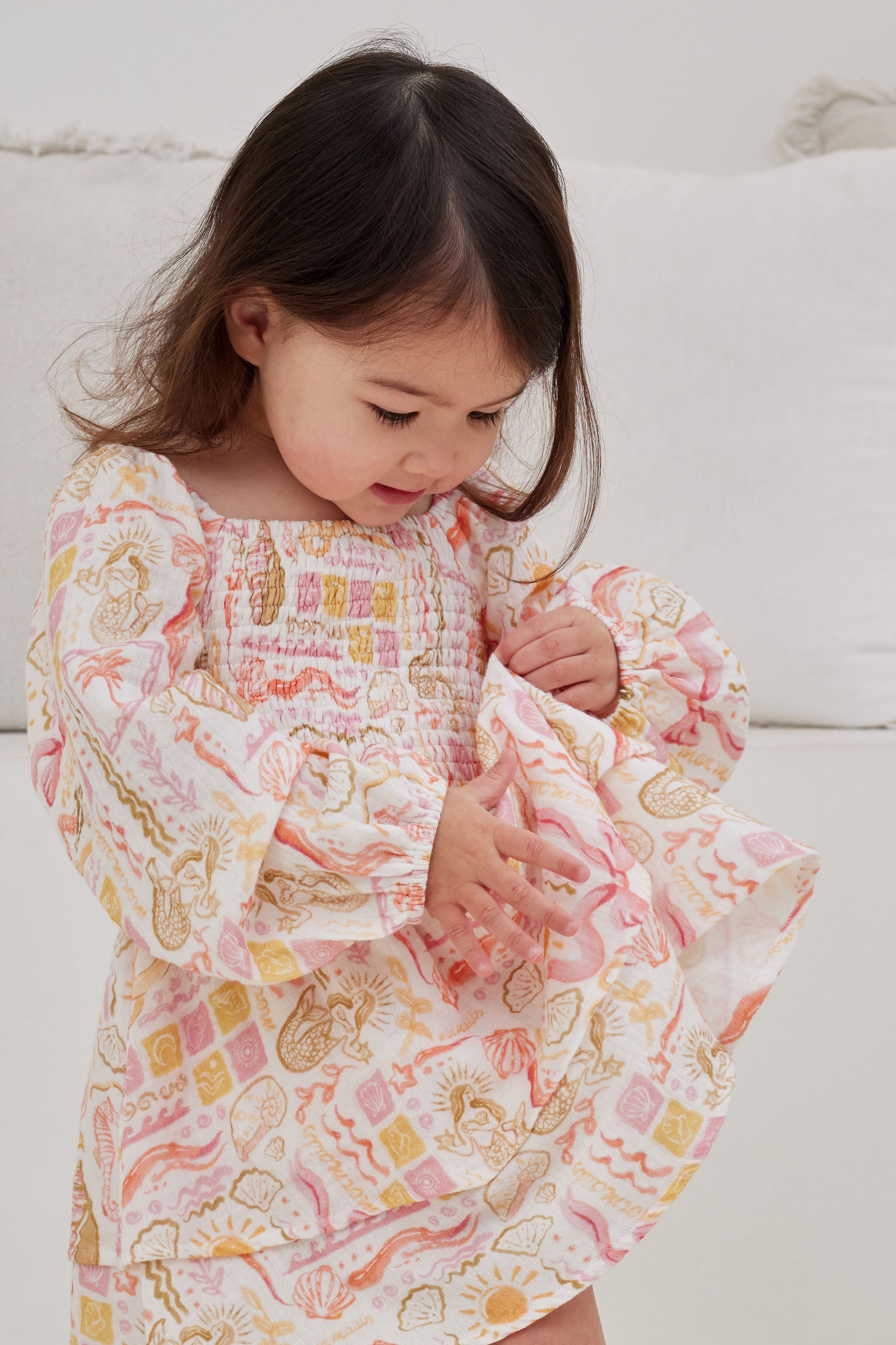 Kapow Mermaid Beach Shirred Dress