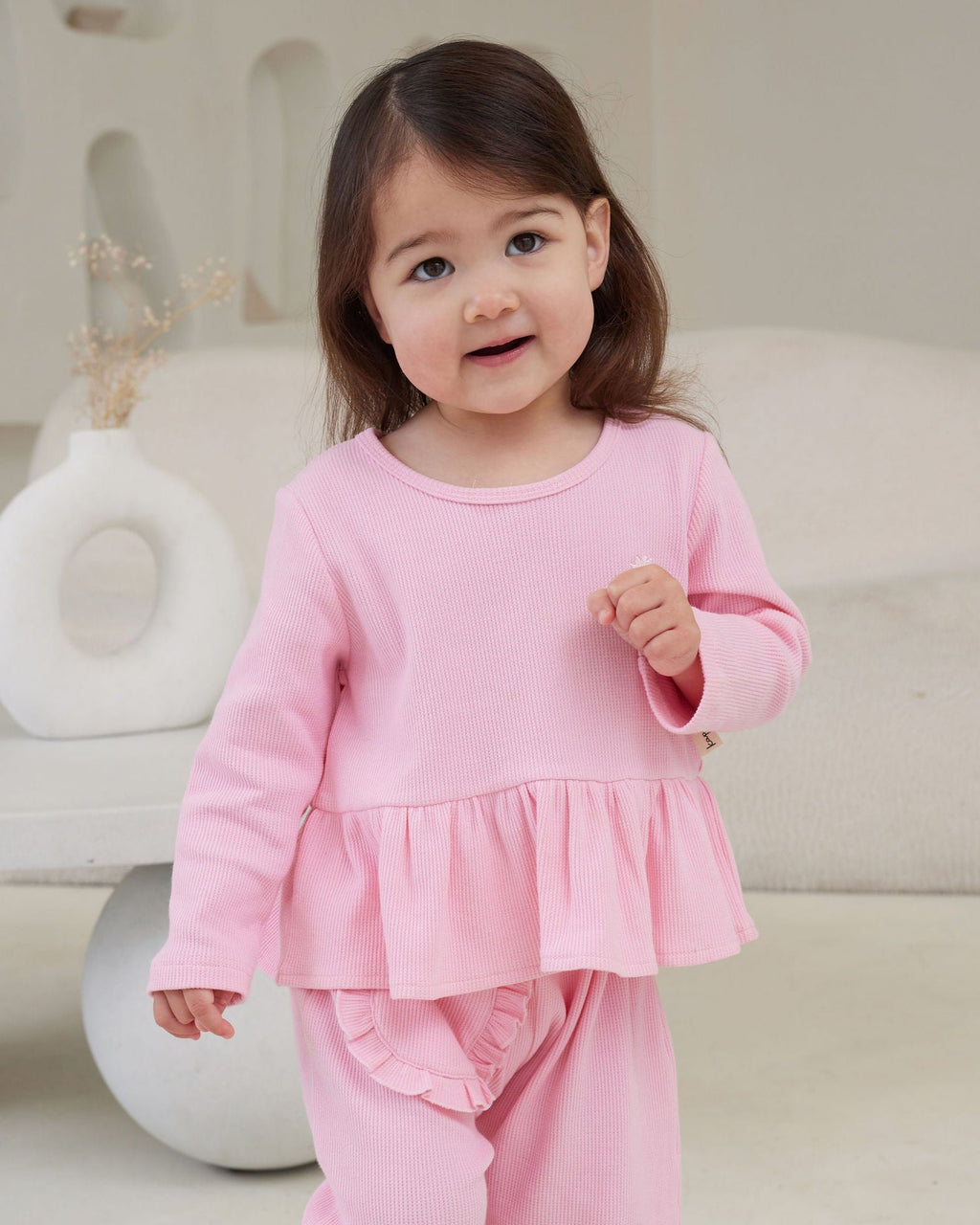 Kapow Candy Waffle LS Peplum
