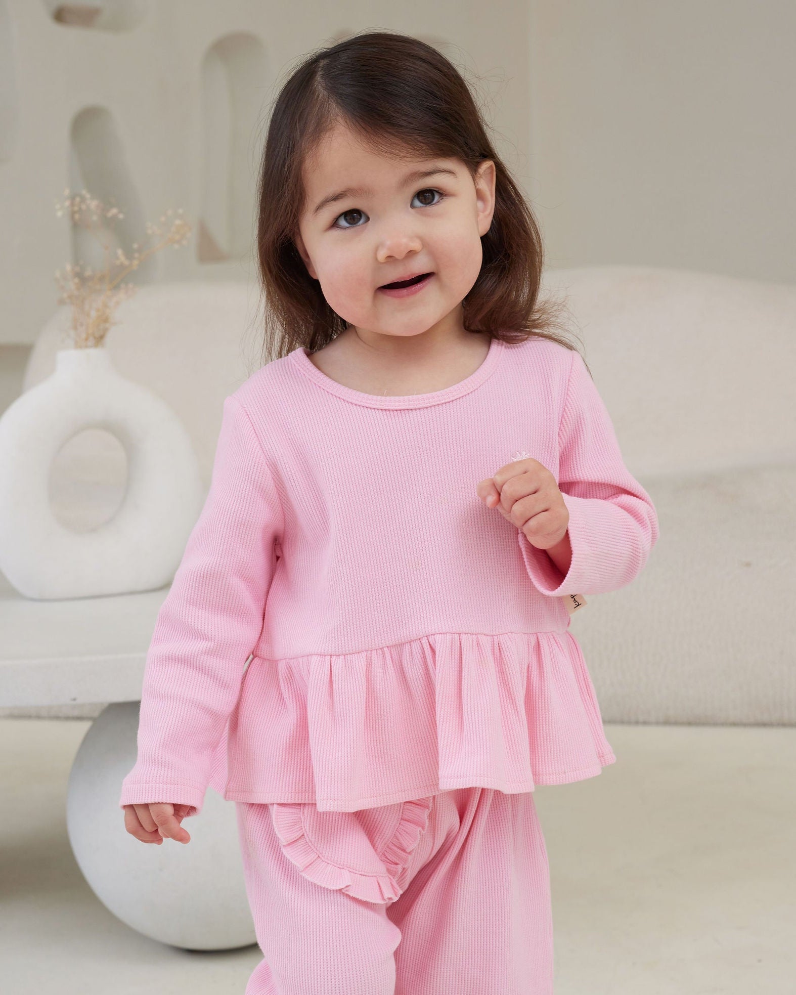 Kapow Candy Waffle LS Peplum