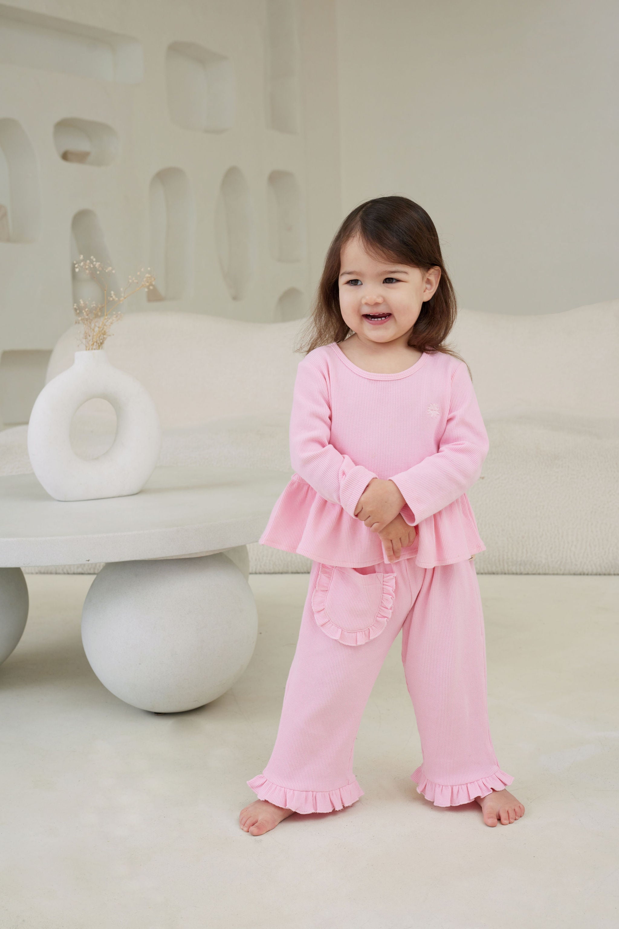 Kapow Candy Waffle LS Peplum