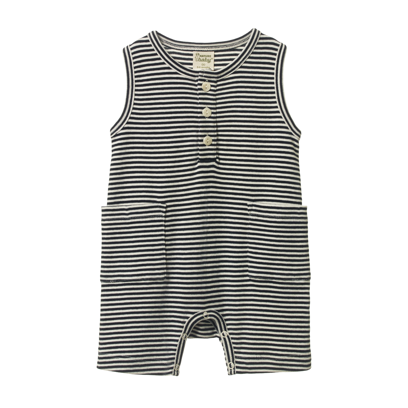 Nature Baby Camper Suit in Navy Stripe