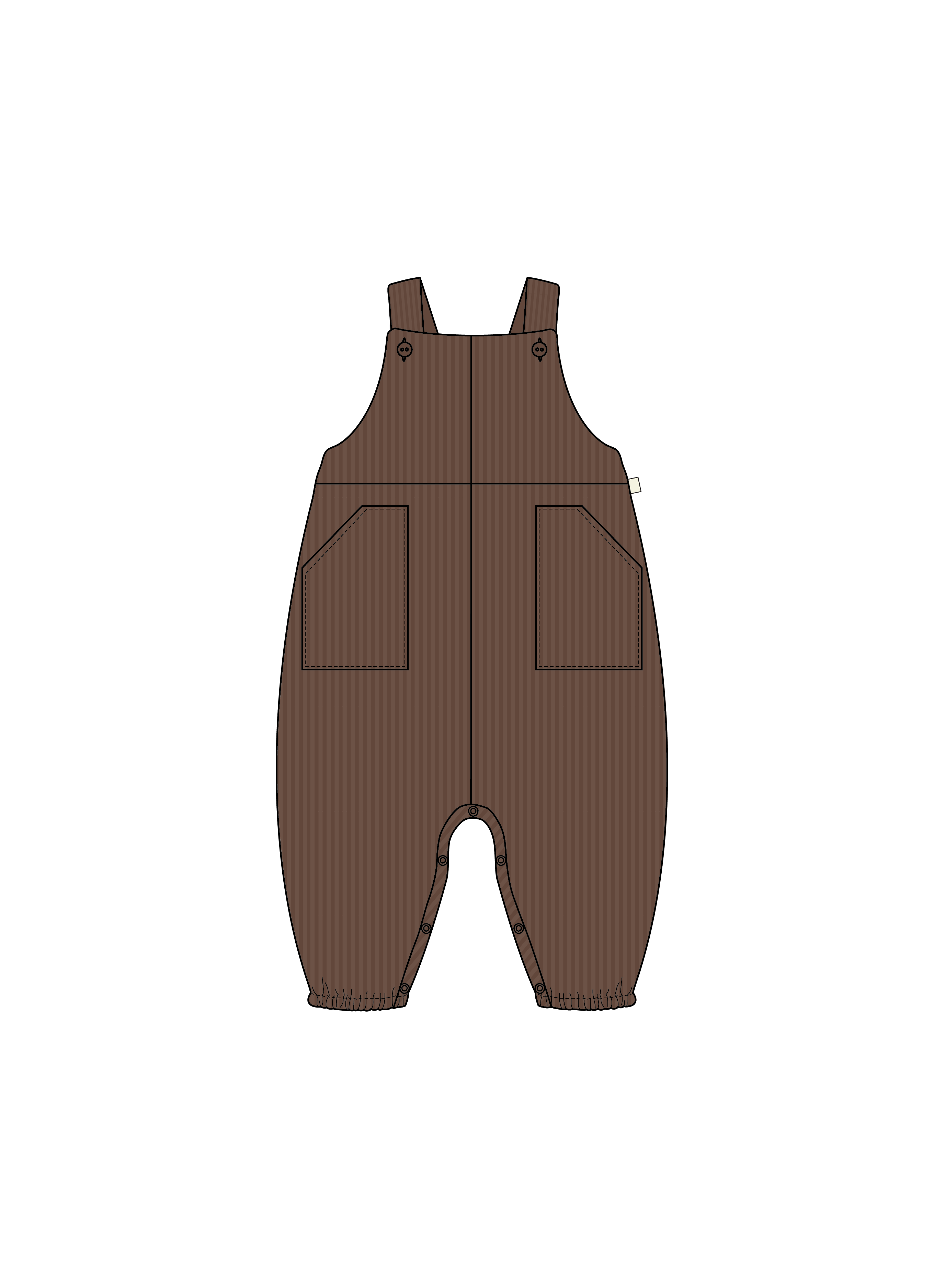 Nature Baby Teddy Overalls in Pinecone