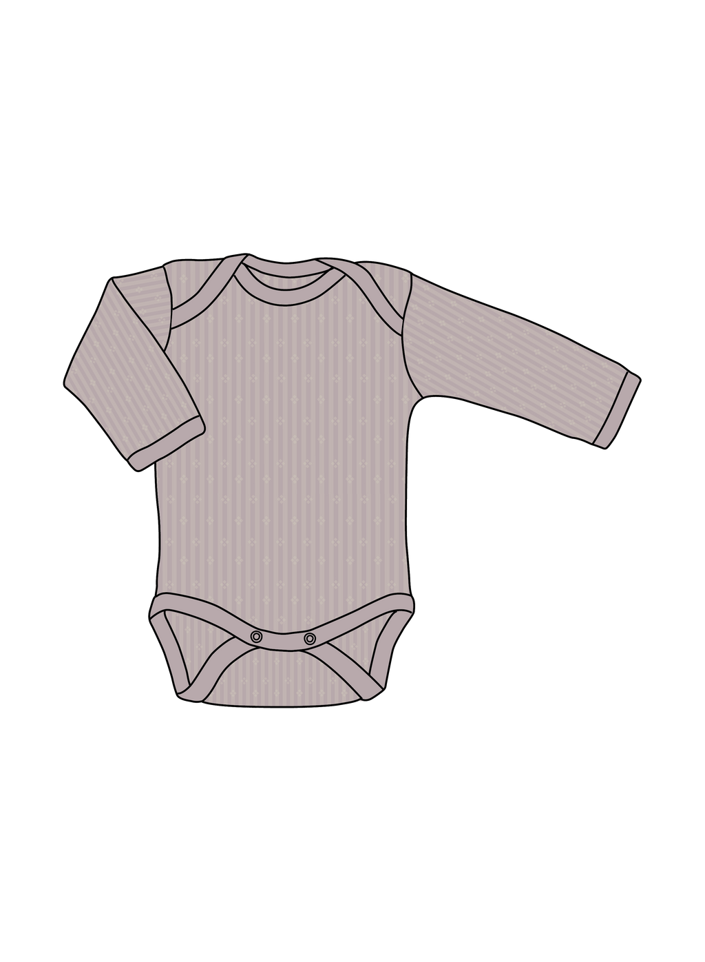 Nature Baby Merino Wool Long Sleeve Bodysuit Pointelle in Lilac