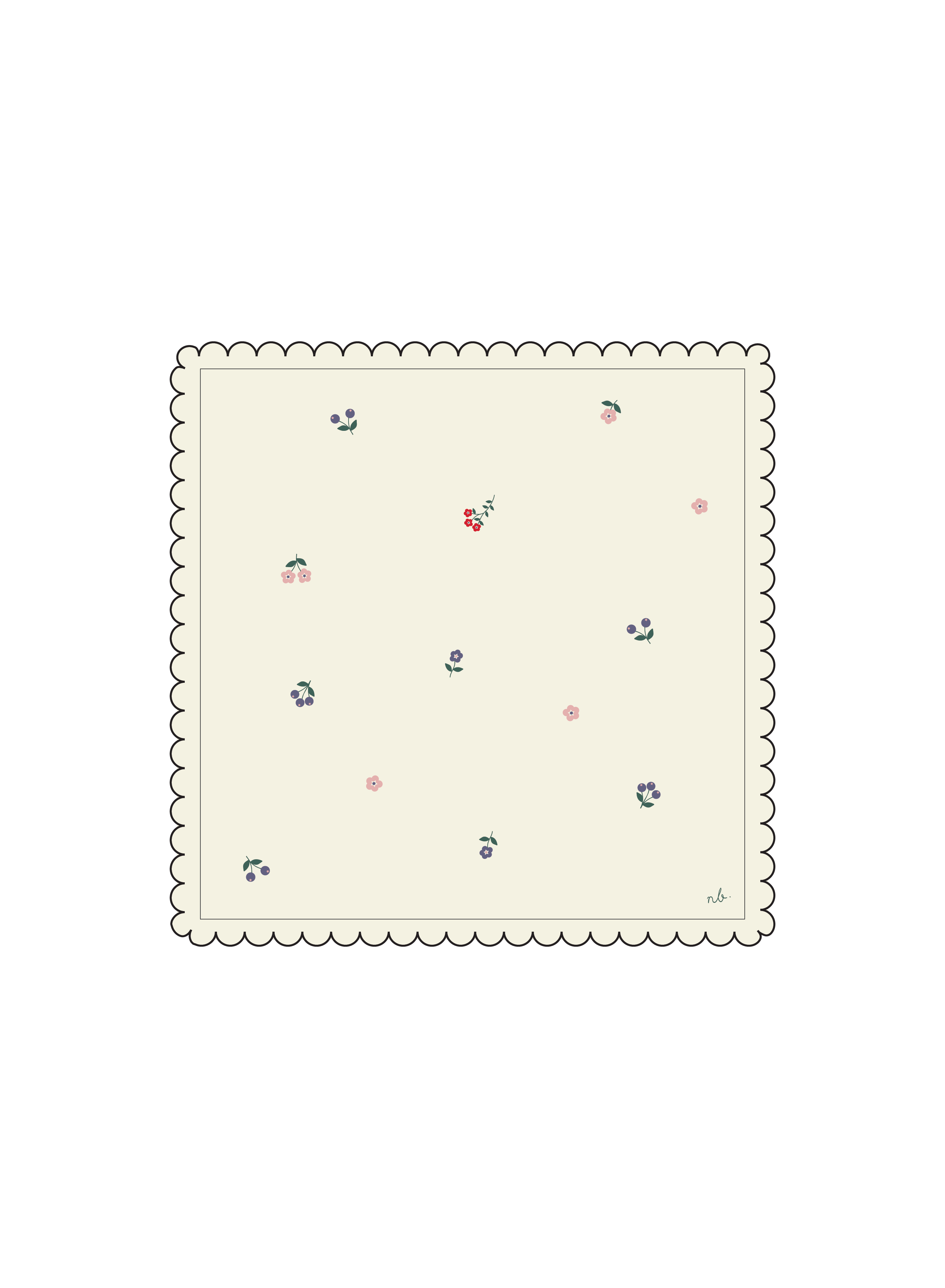 Nature Baby Fern Blanket in Berry Garden