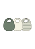 Nature Baby Dribble Bibs 3 Pack in Nettle Pinstripe/Natural/Nettle