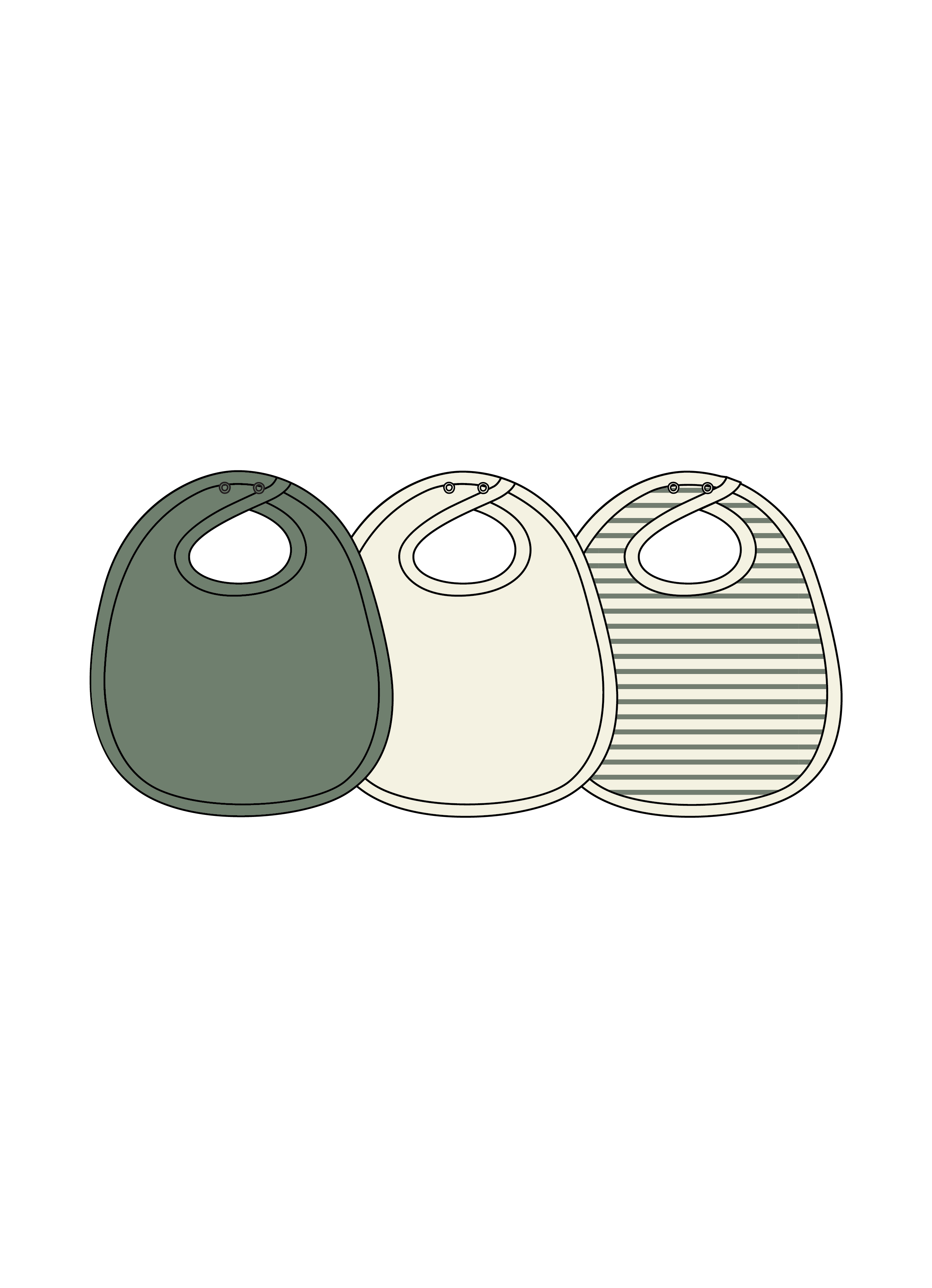 Nature Baby Dribble Bibs 3 Pack in Nettle Pinstripe/Natural/Nettle