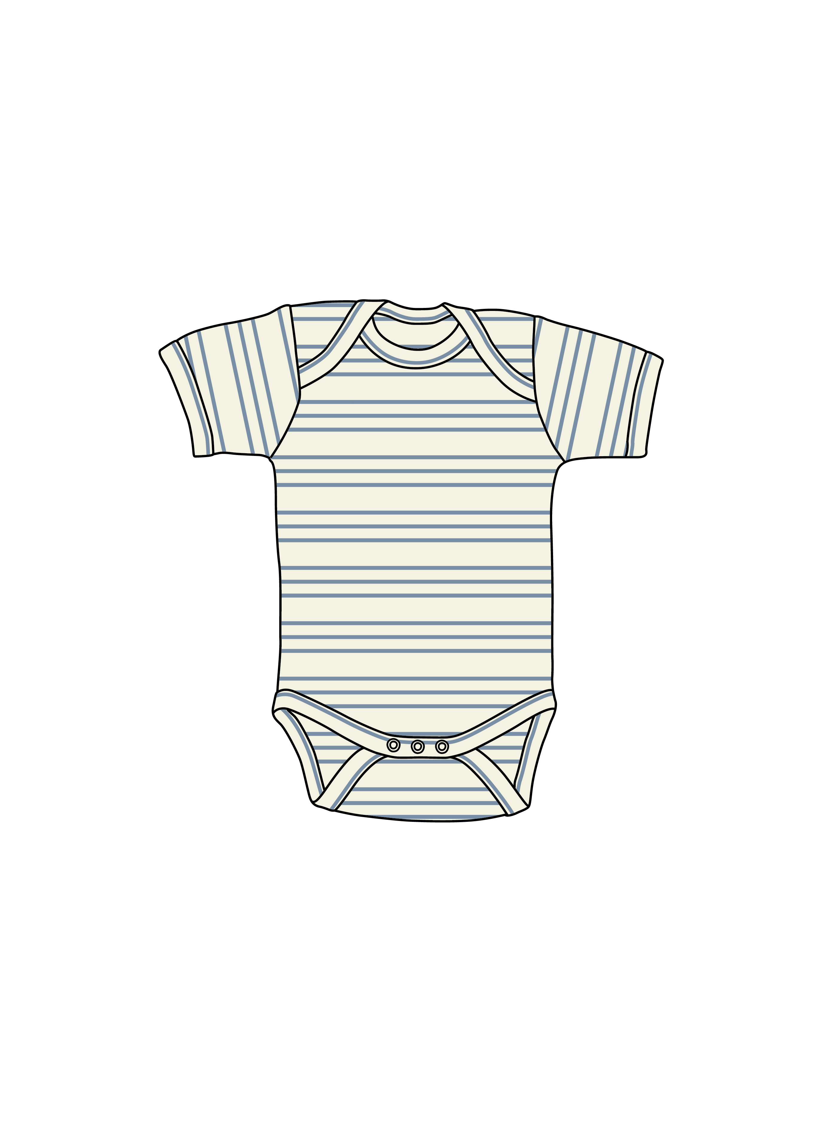 Nature Baby Short Sleeve Bodysuit in Stripe Trio